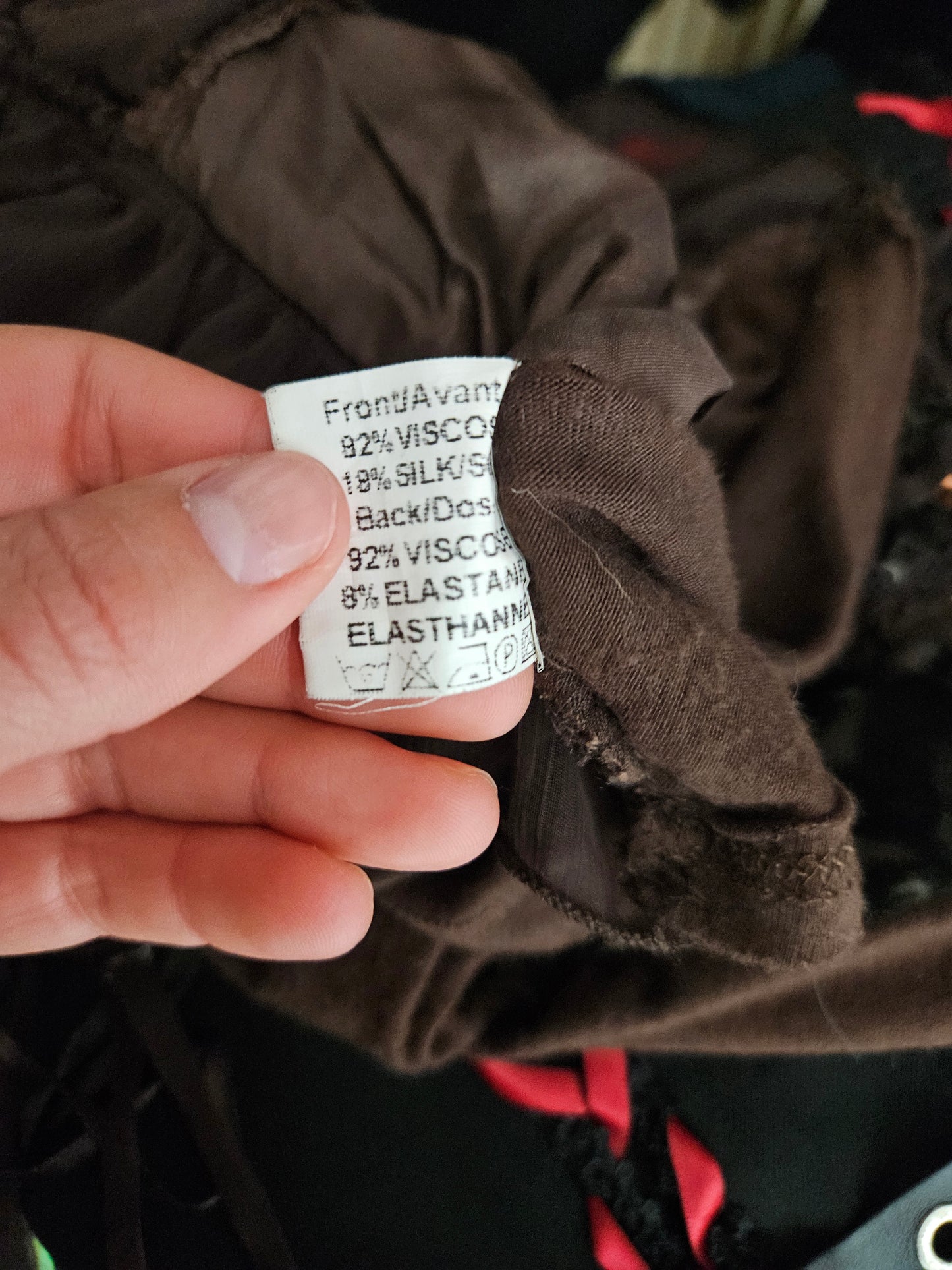 Haut en velours marron à laçage