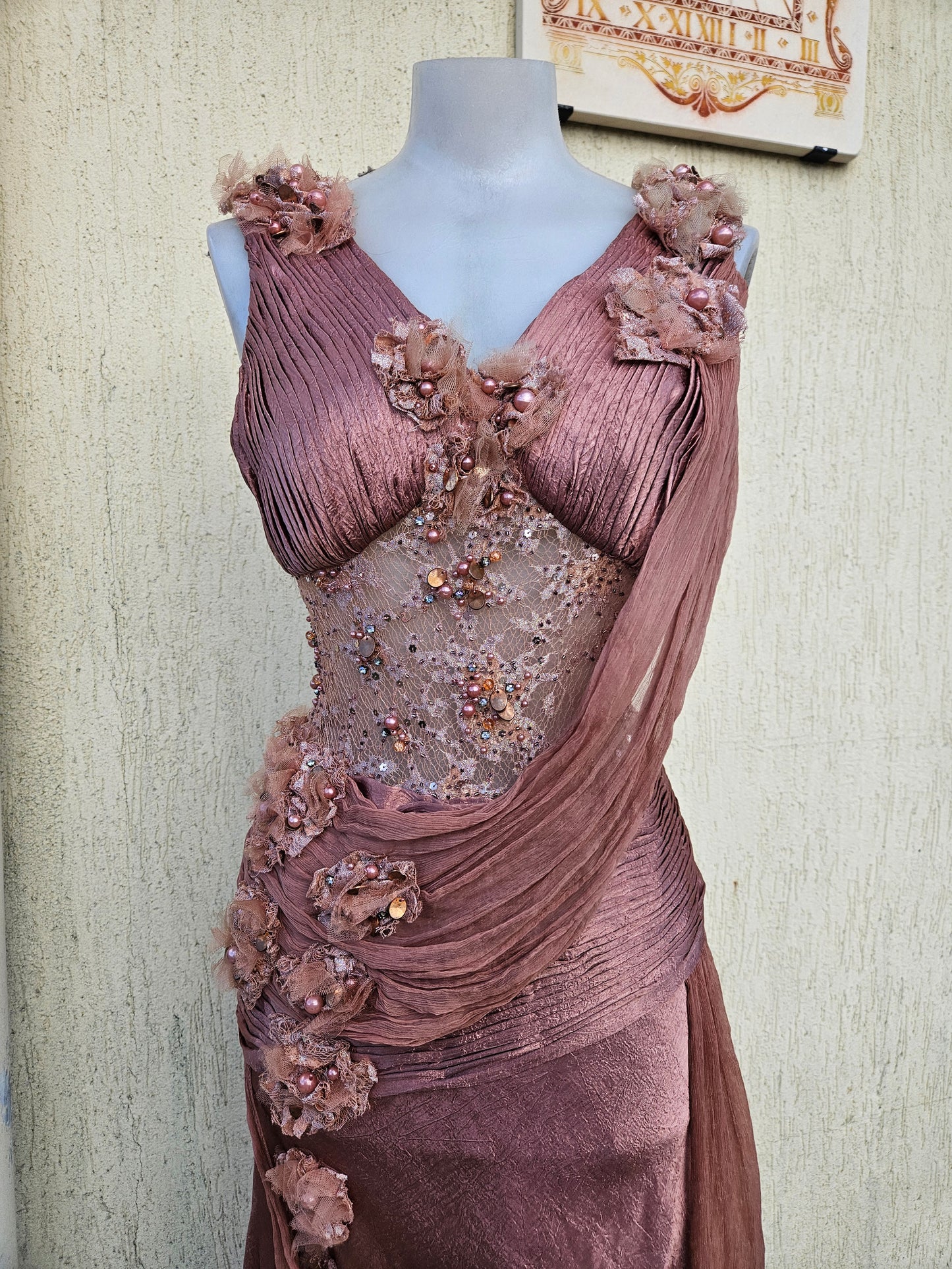 Pink dress with veil