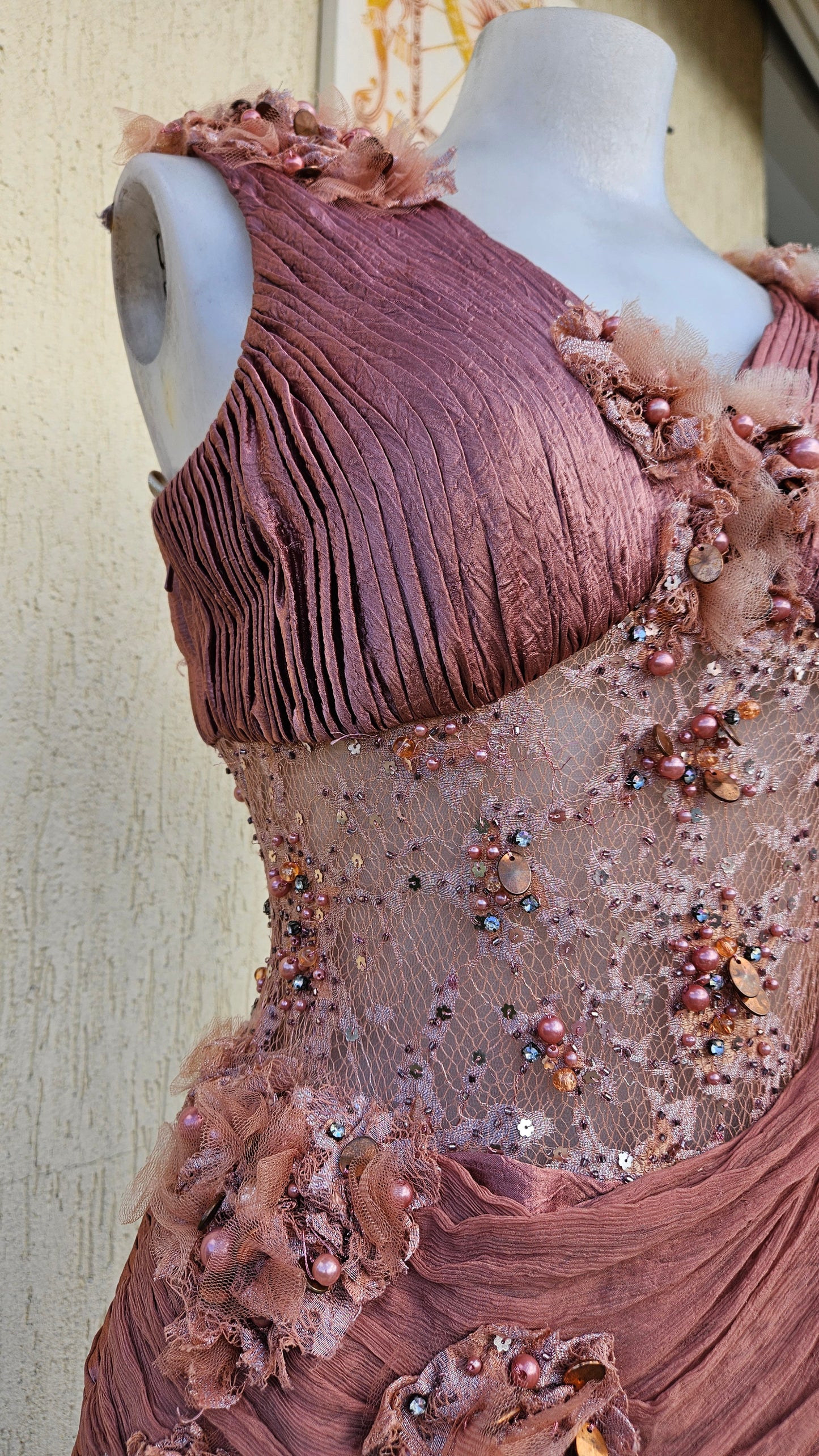 Pink dress with veil