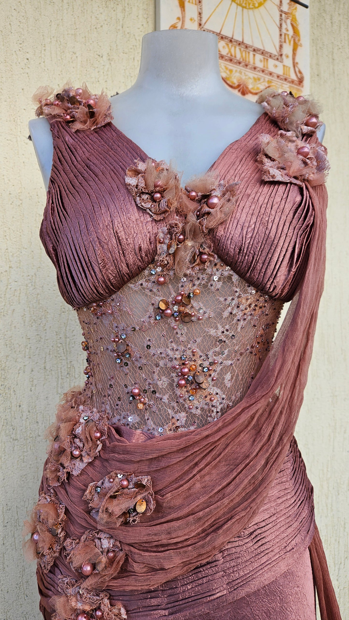 Pink dress with veil