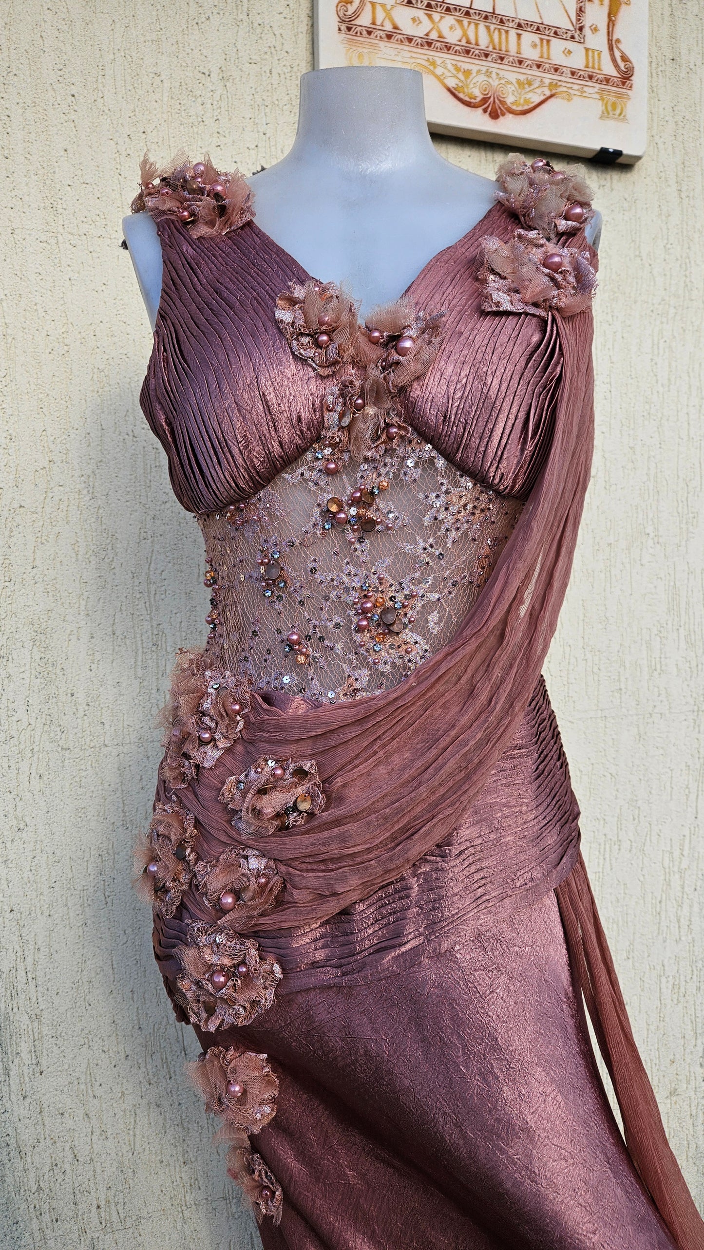 Pink dress with veil