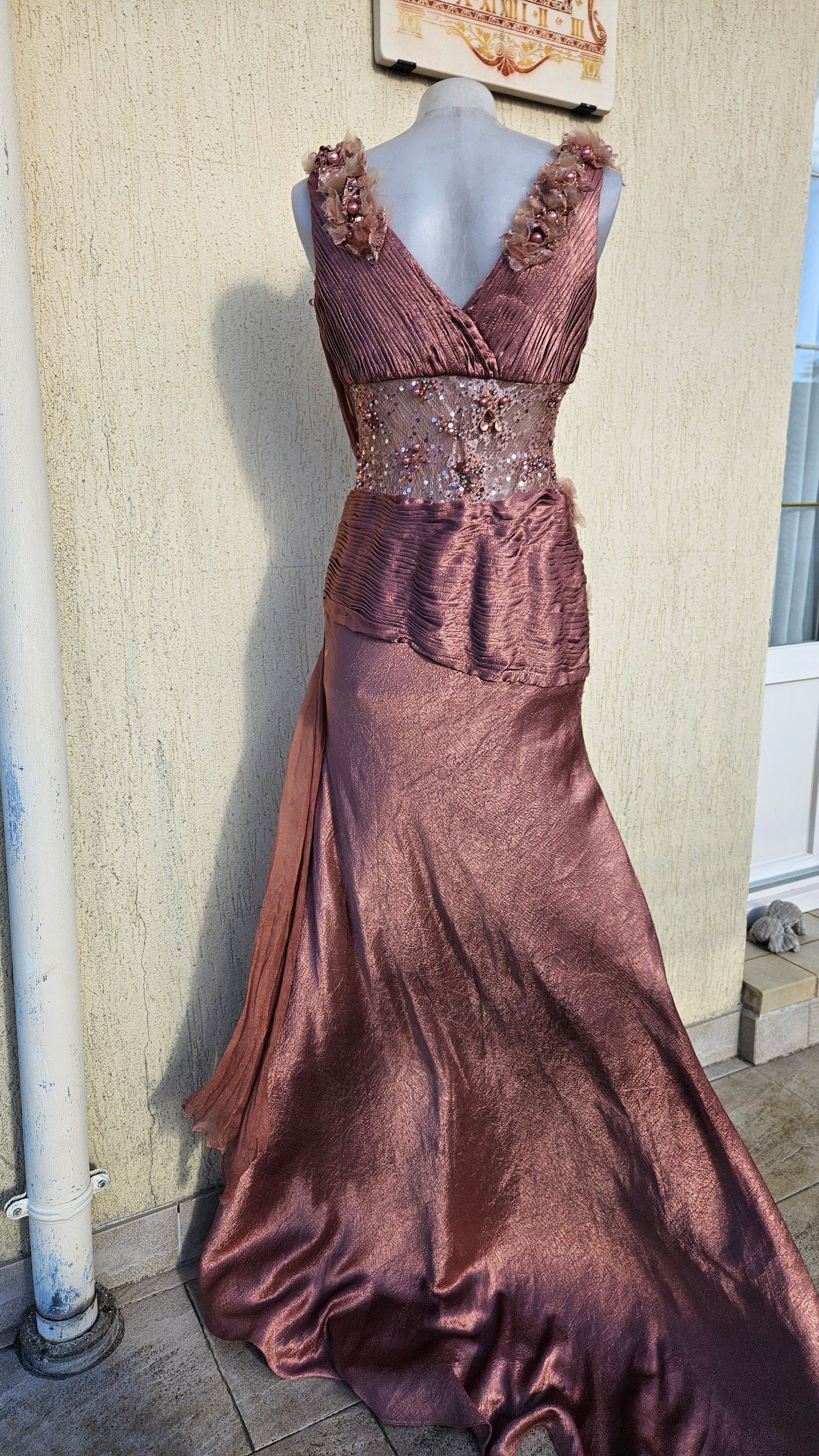 Pink dress with veil