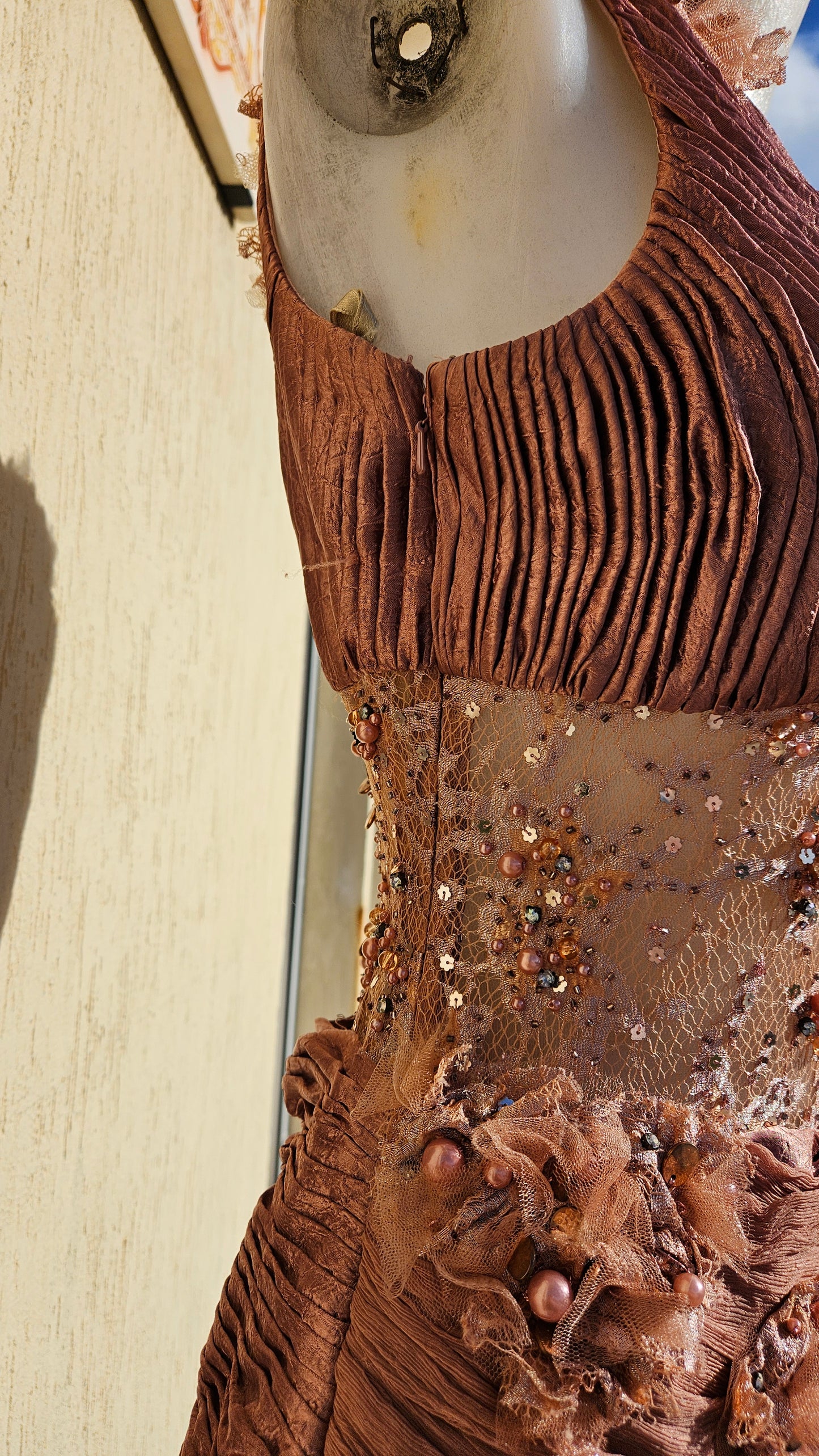 Pink dress with veil