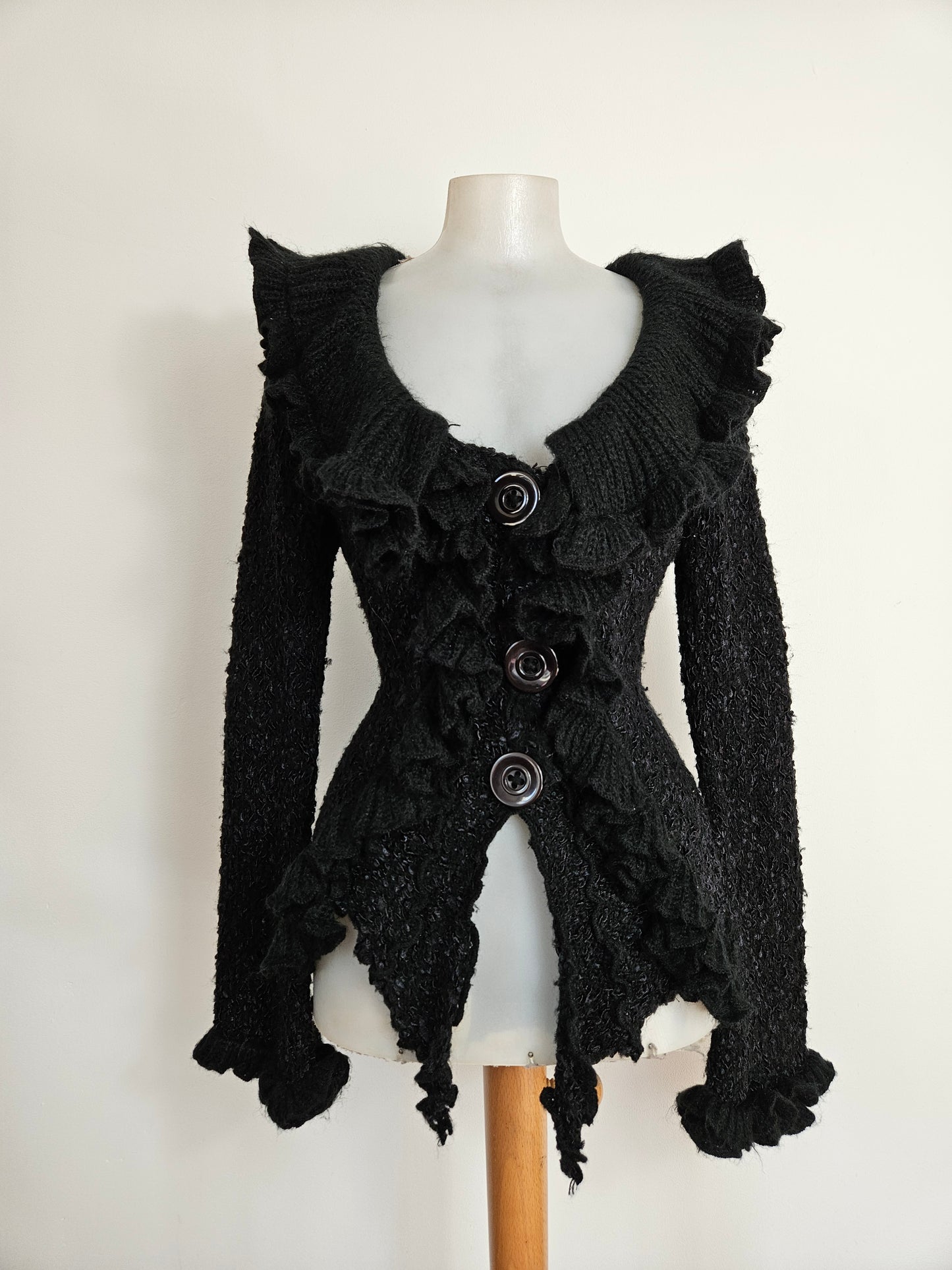 Cardigan à volants noir