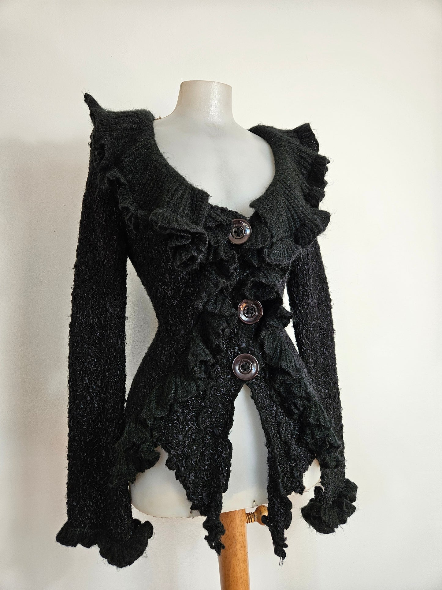 Cardigan à volants noir