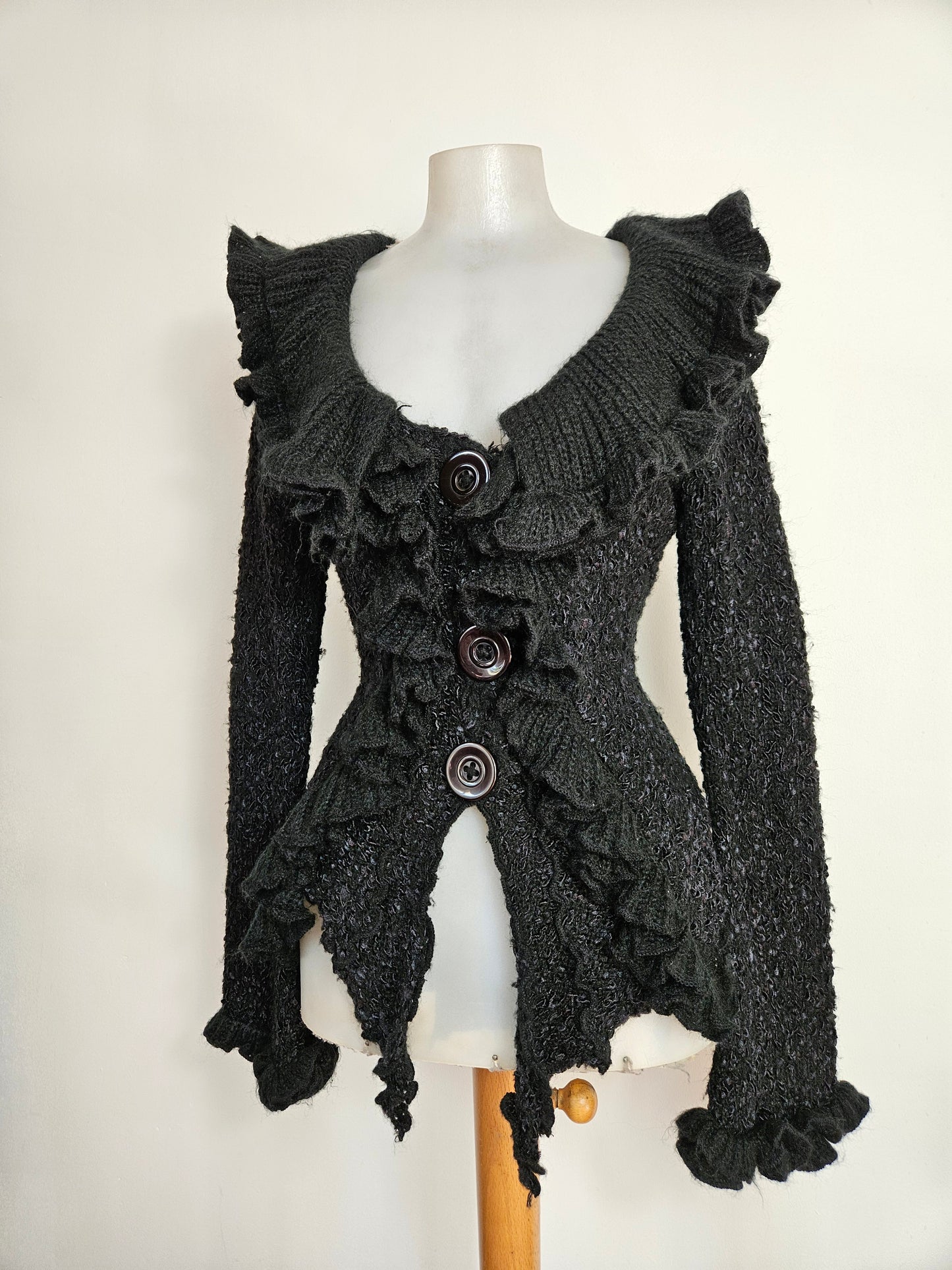 Cardigan à volants noir