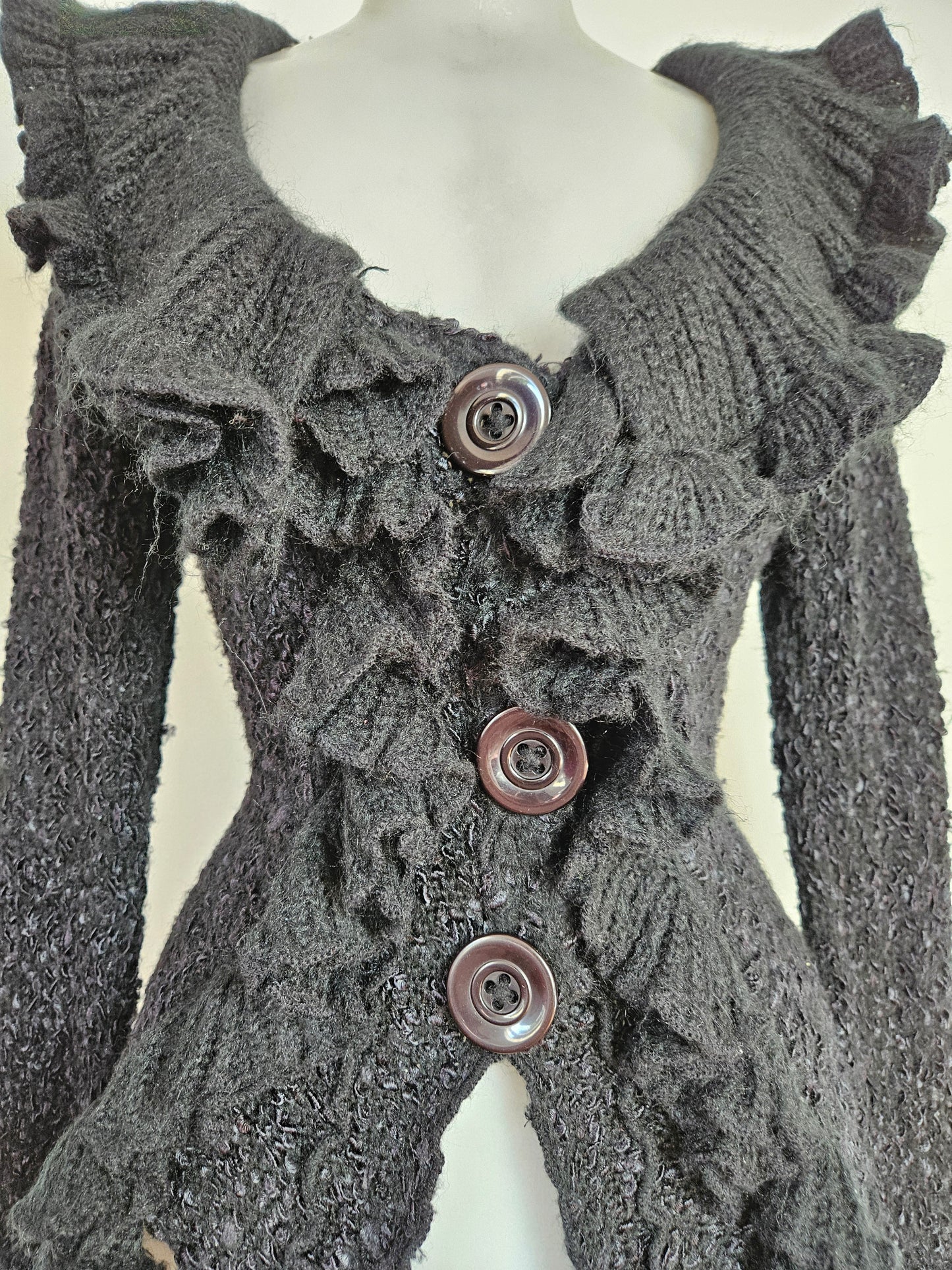 Cardigan à volants noir