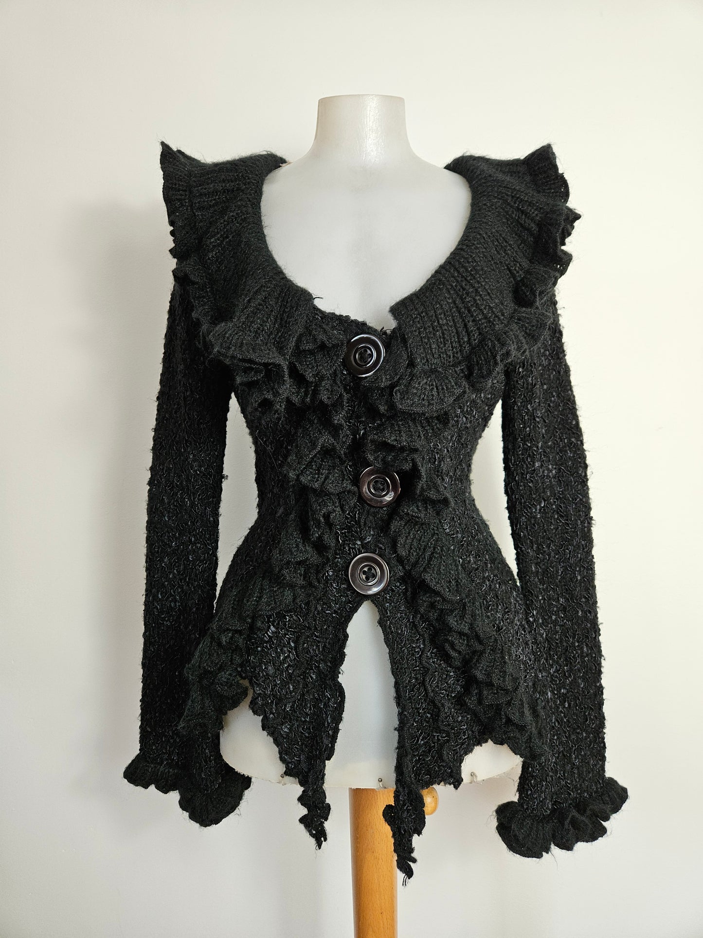 Cardigan à volants noir