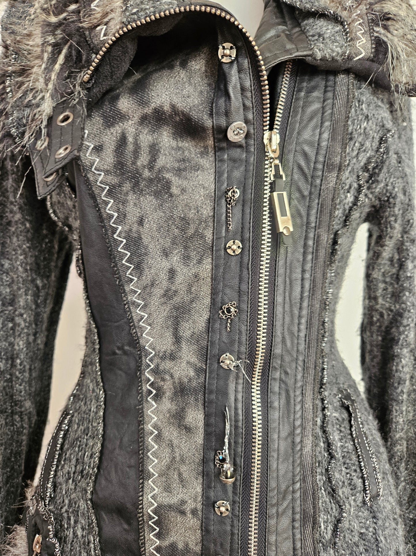 Maxi cardigan multimatières