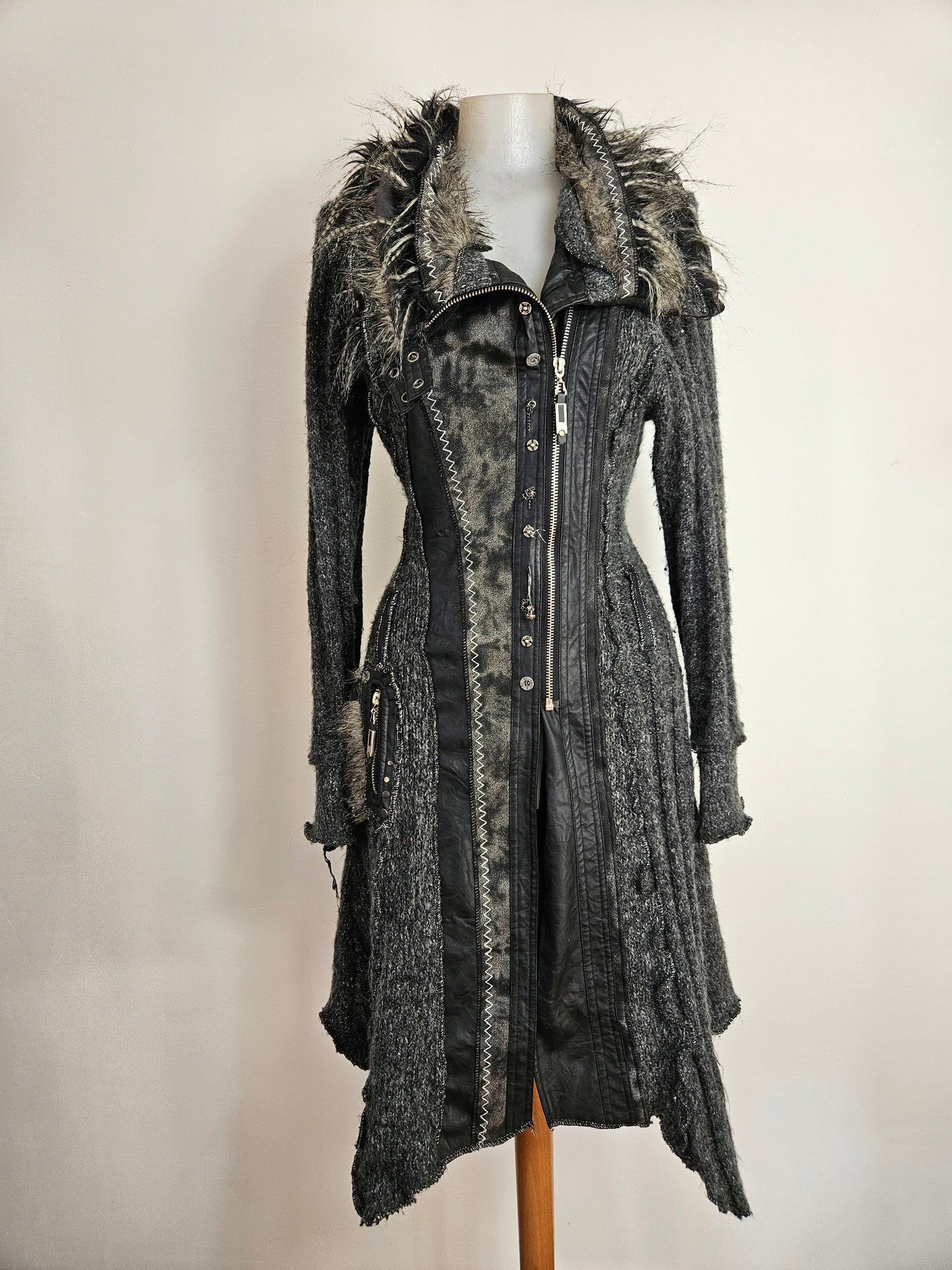 Maxi cardigan multimatières