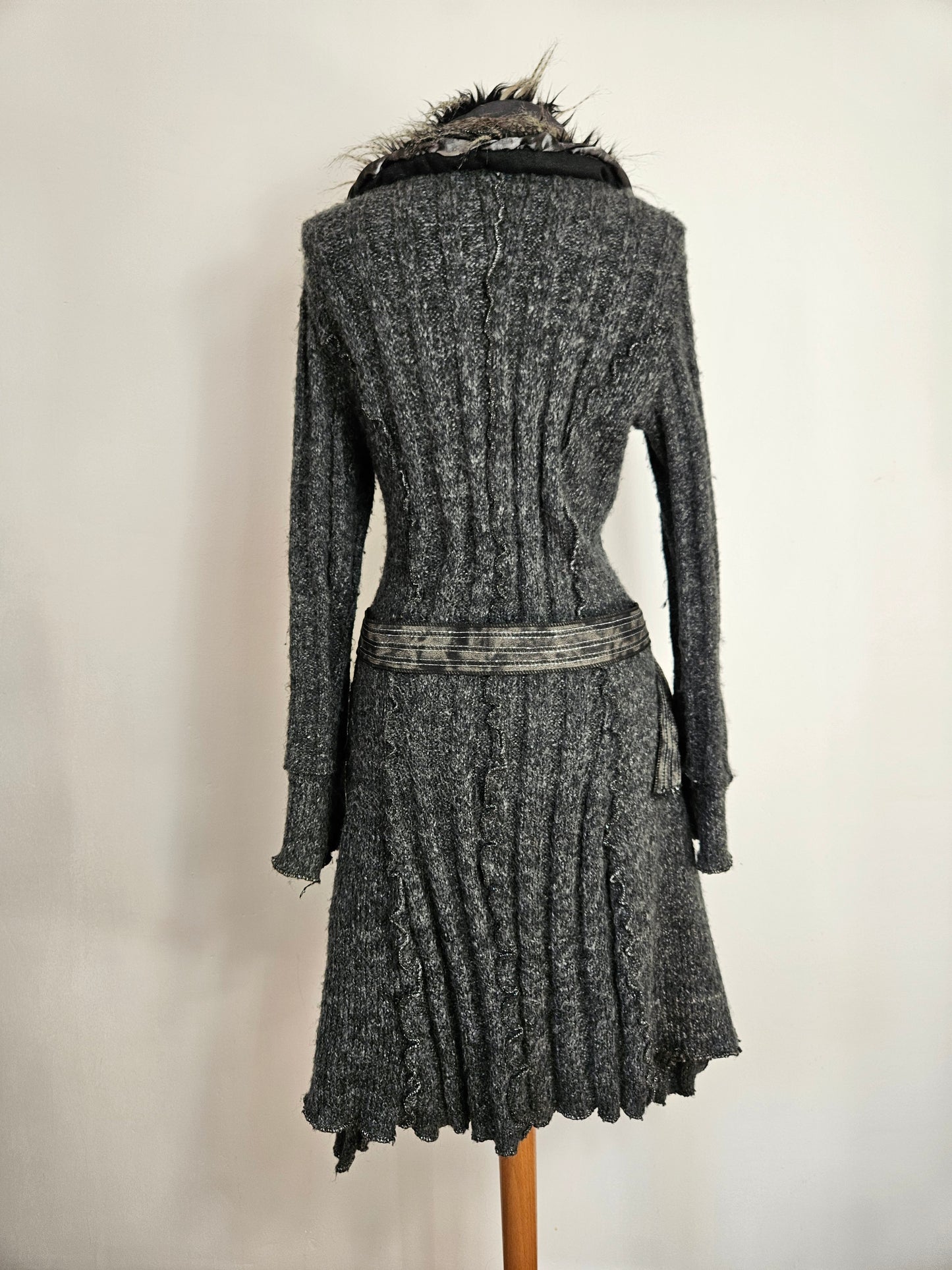 Maxi cardigan multimatières