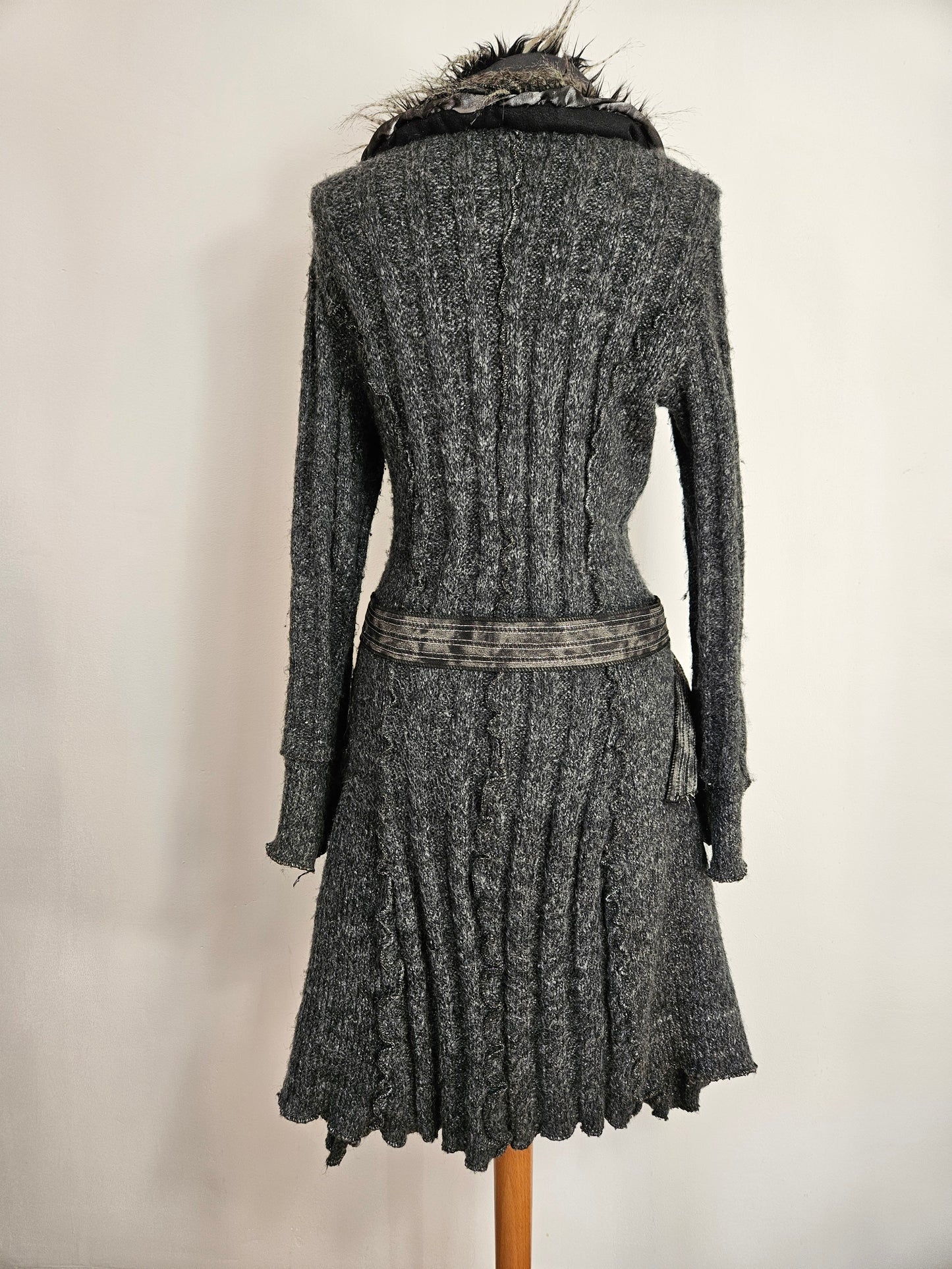 Maxi cardigan multimatières