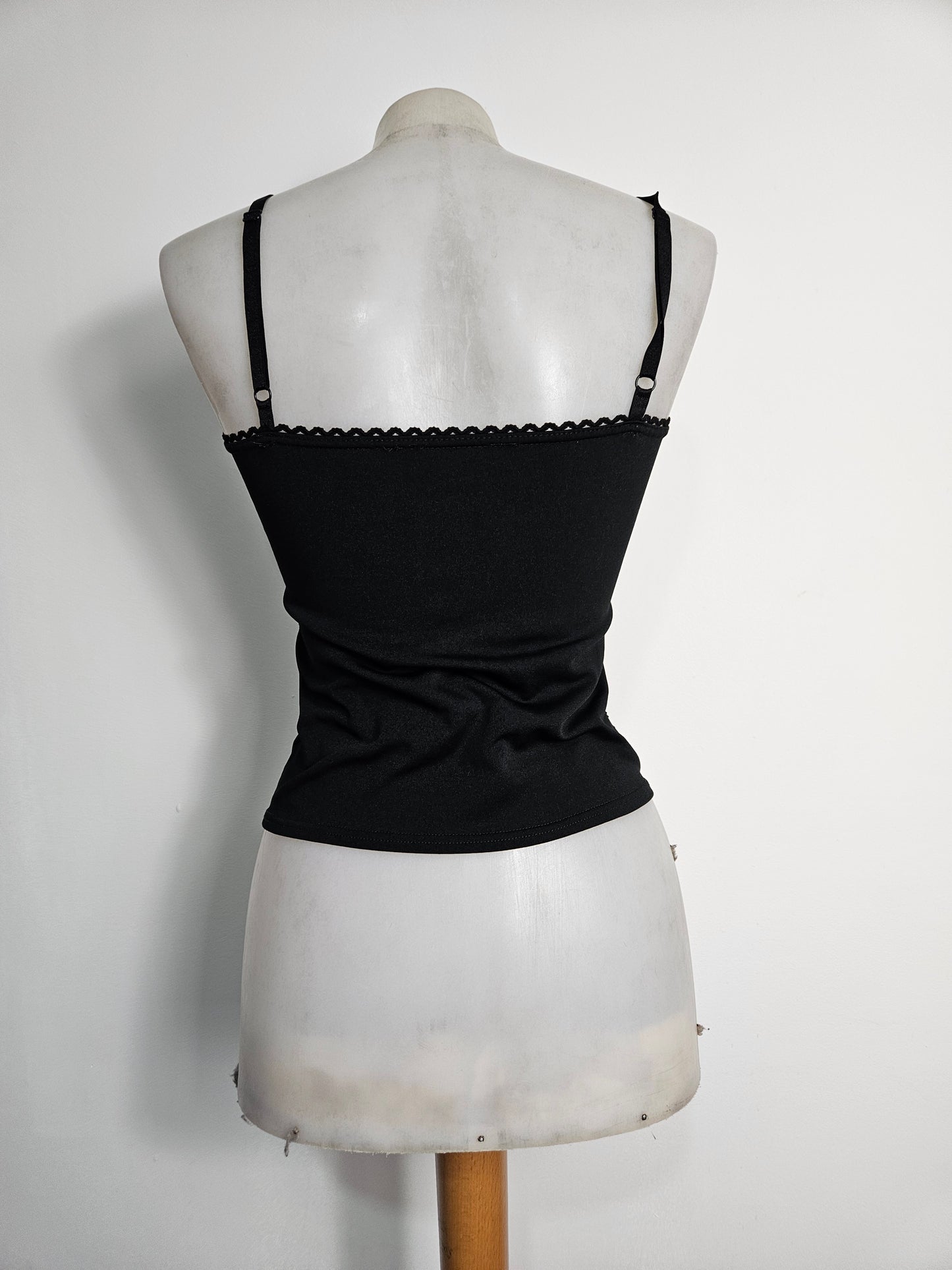 Haut corset motif floral argenté