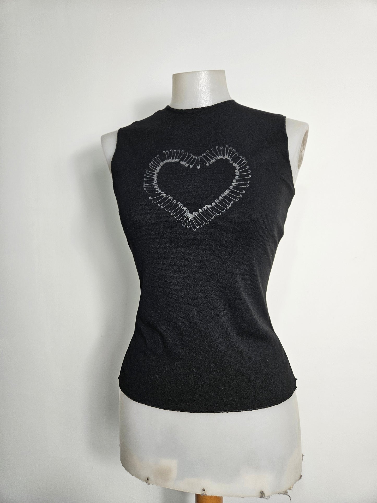 Haut en mesh motif coeur