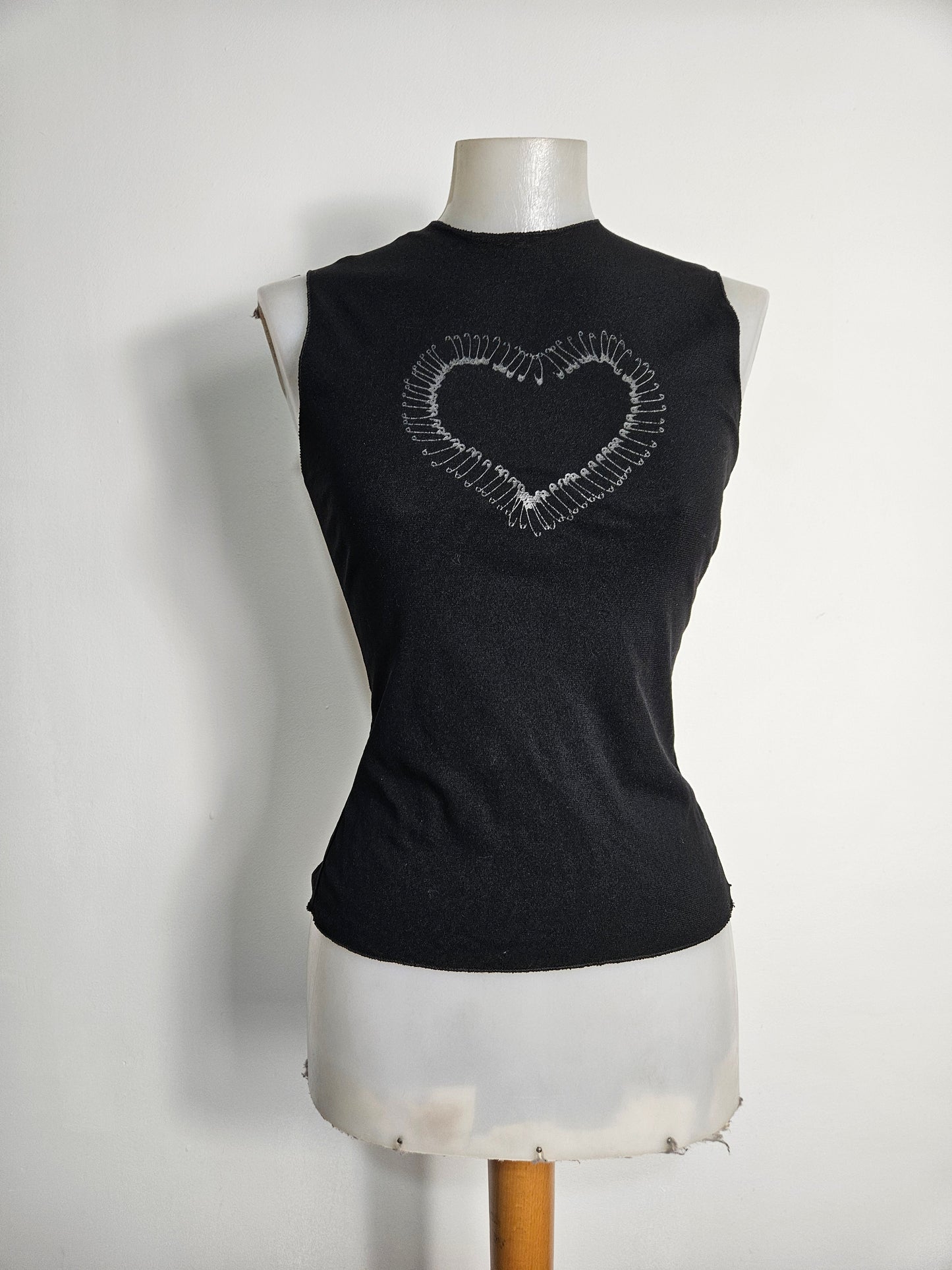 Haut en mesh motif coeur