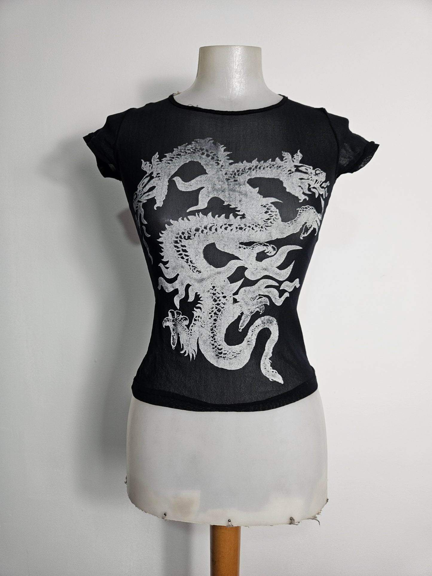 Haut en voile motif dragon