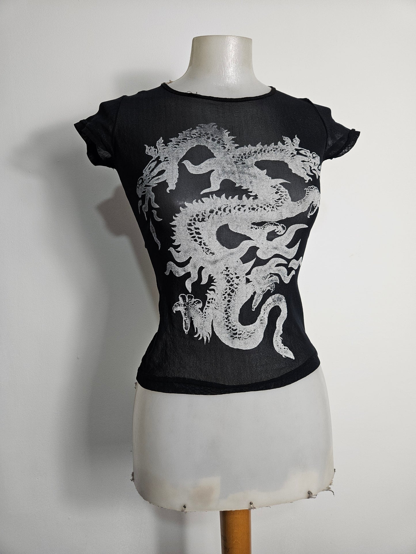 Haut en voile motif dragon