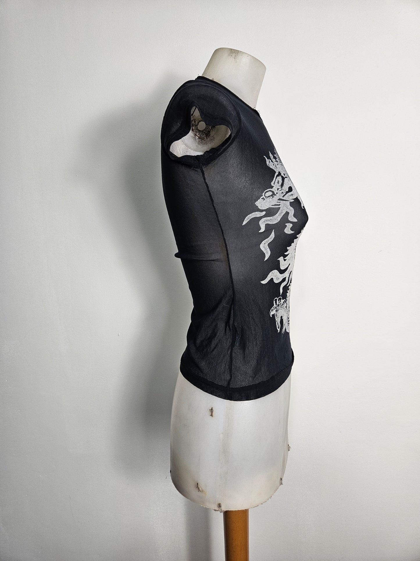 Haut en voile motif dragon