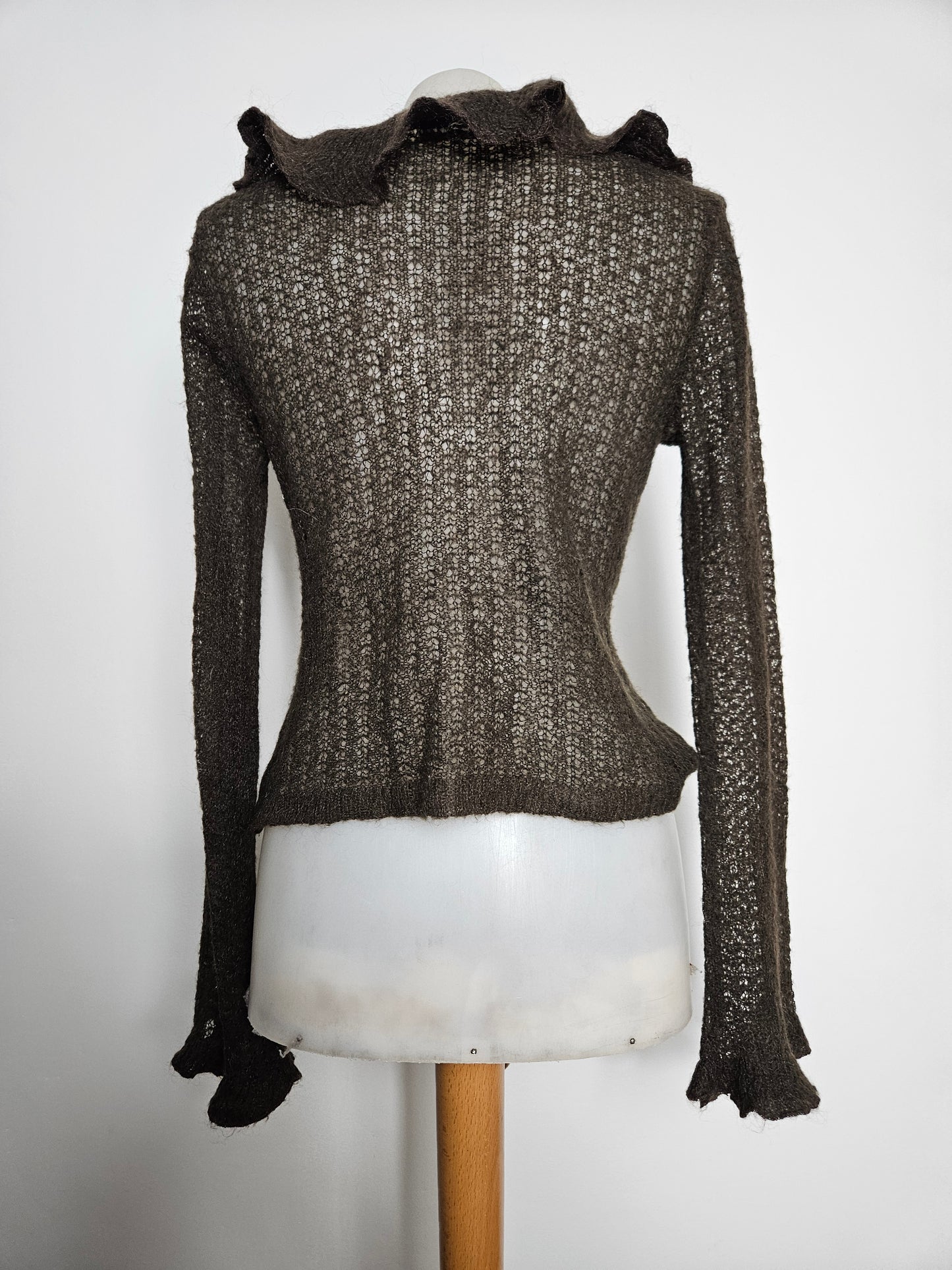 Cardigan marron à volants