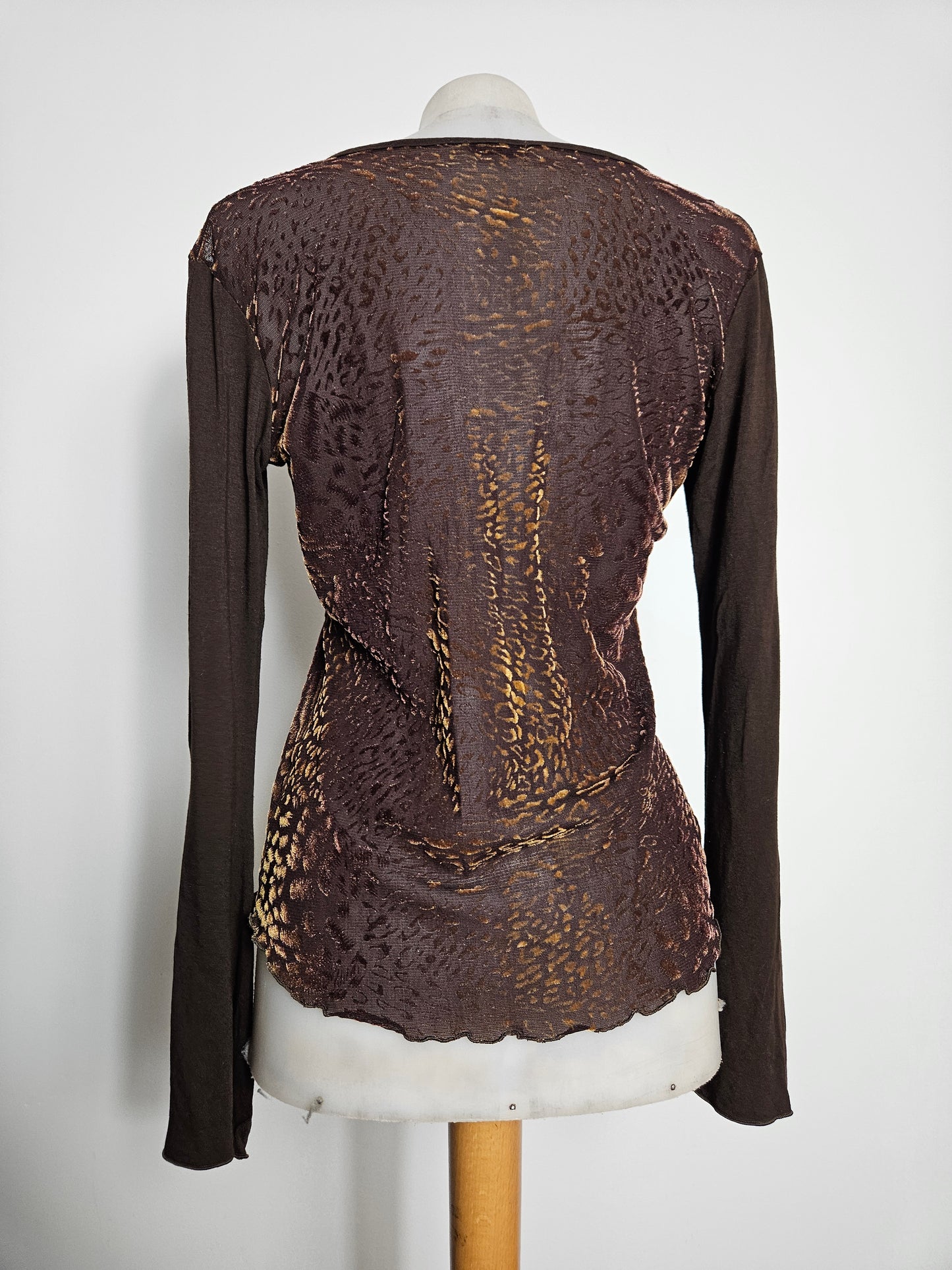 Haut en voile et velours ras marron