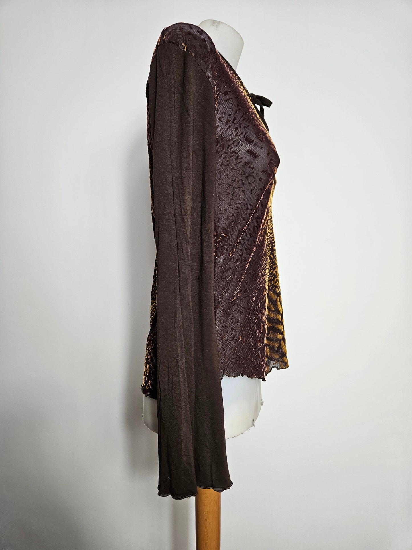 Haut en voile et velours ras marron