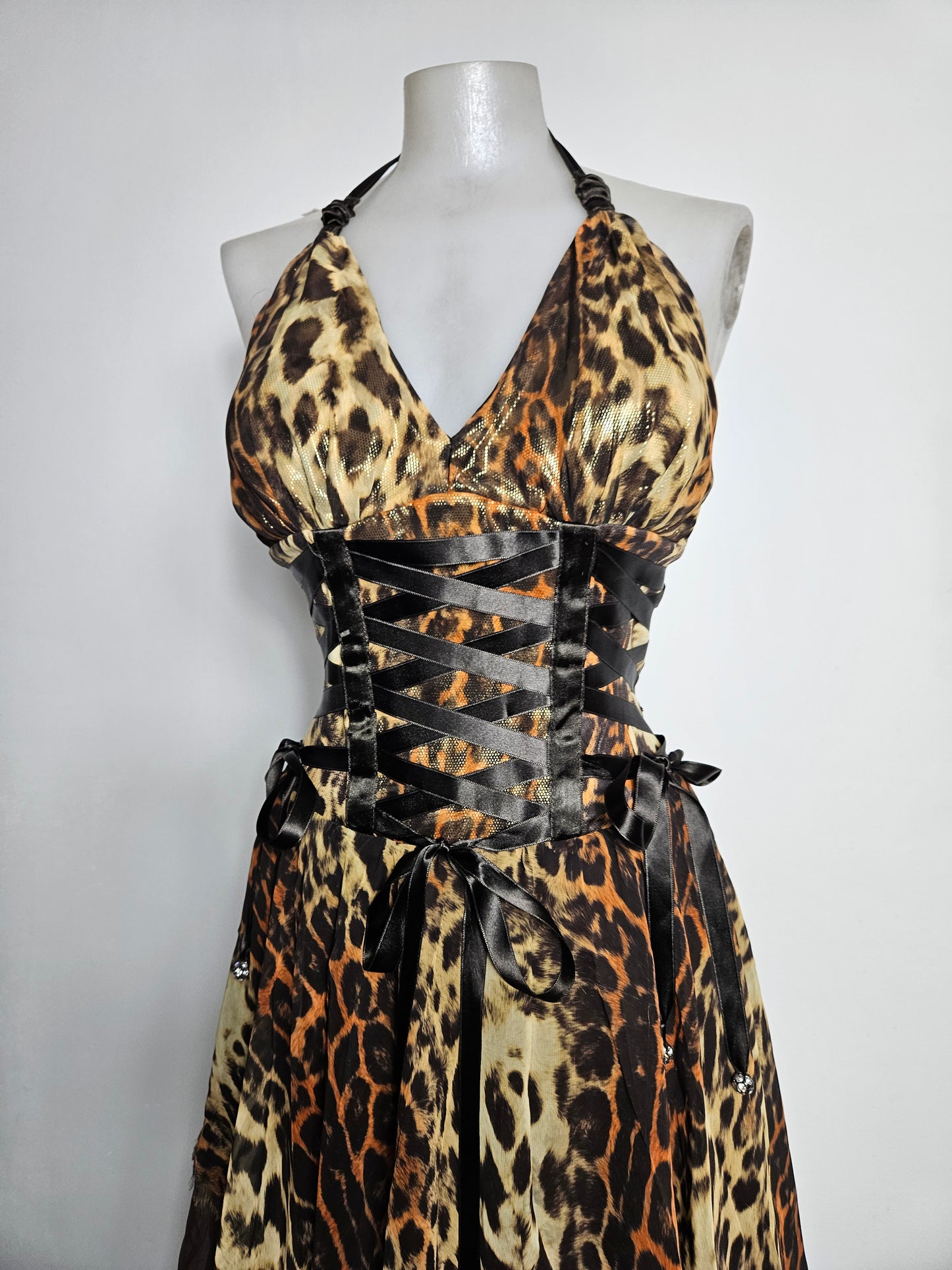 Robe asymétrique léopard