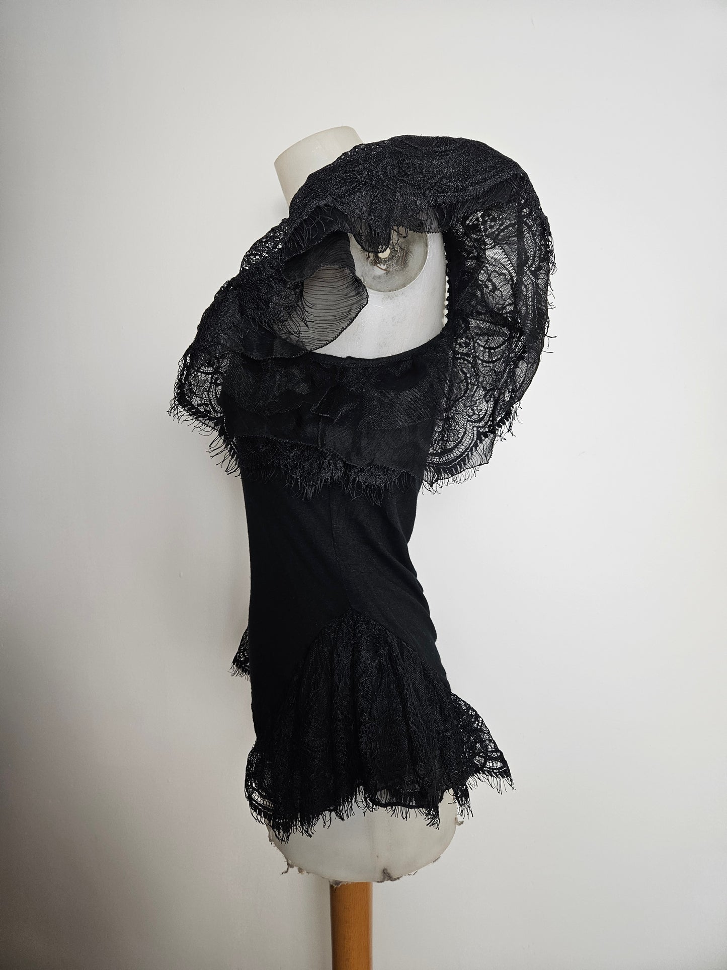 Haut détails dentelle Punk Rave