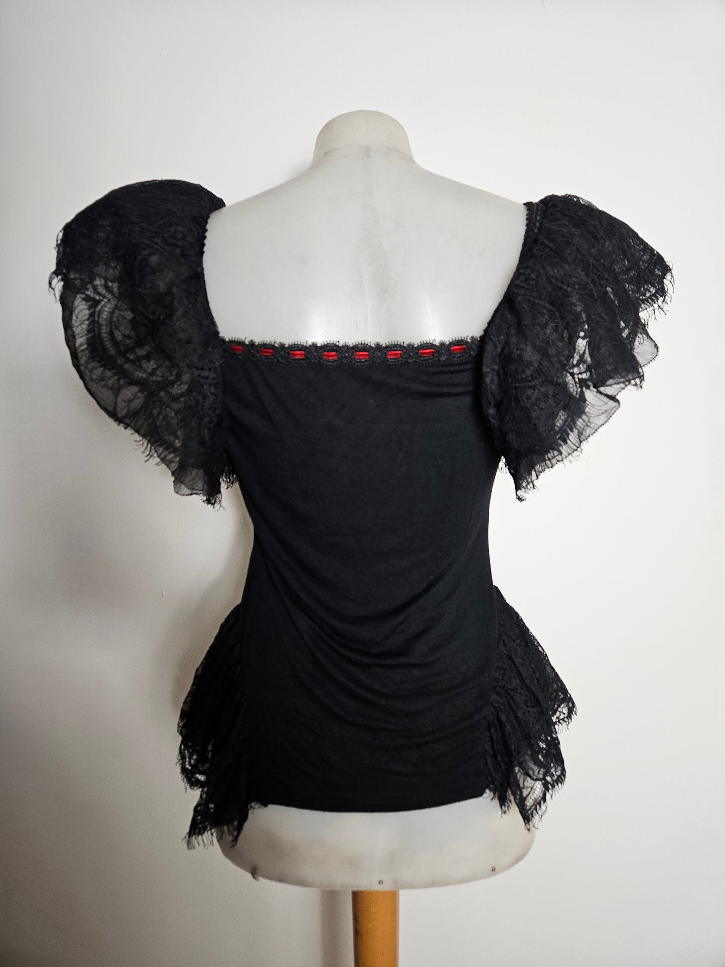 Haut détails dentelle Punk Rave