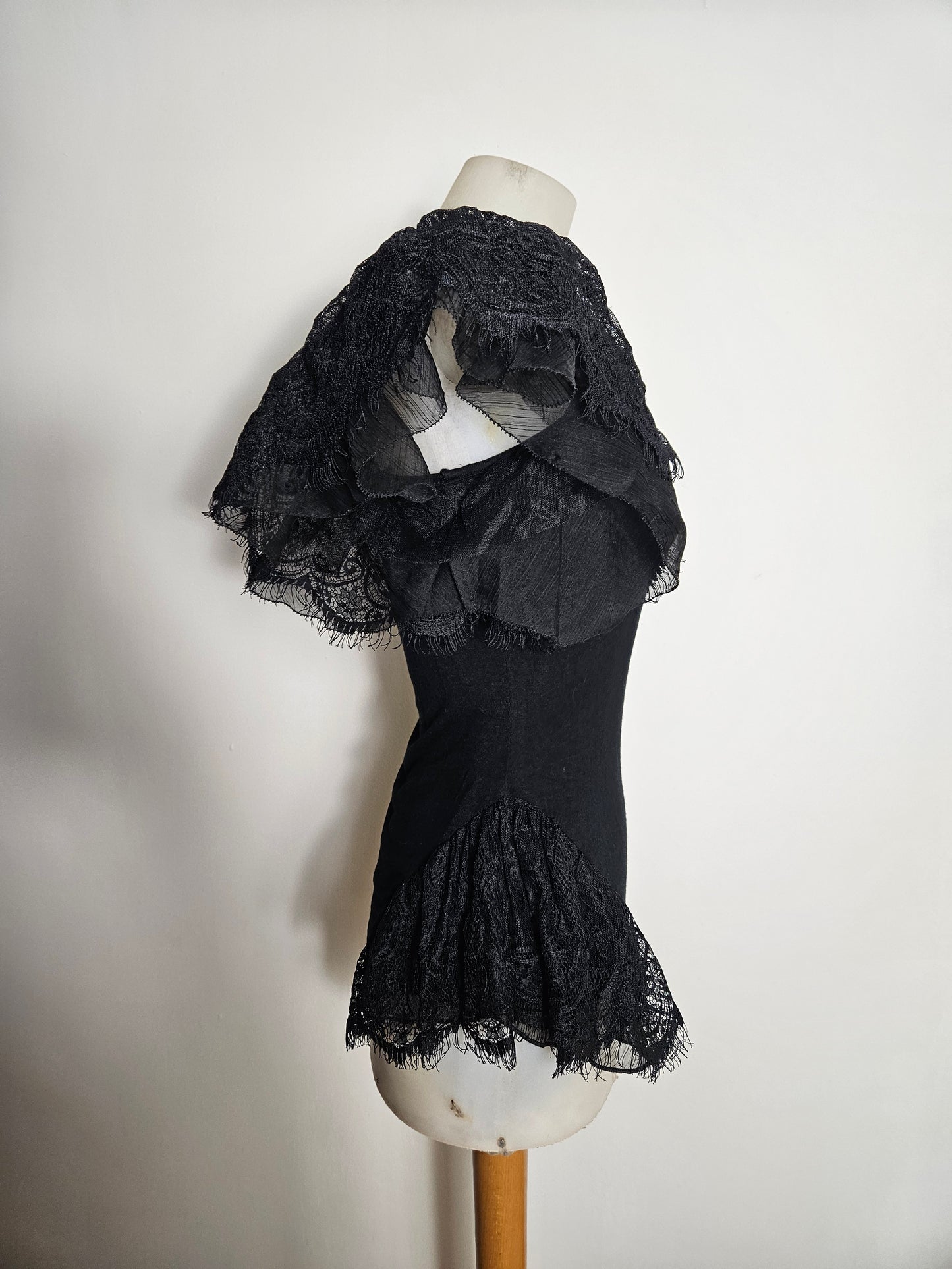 Haut détails dentelle Punk Rave