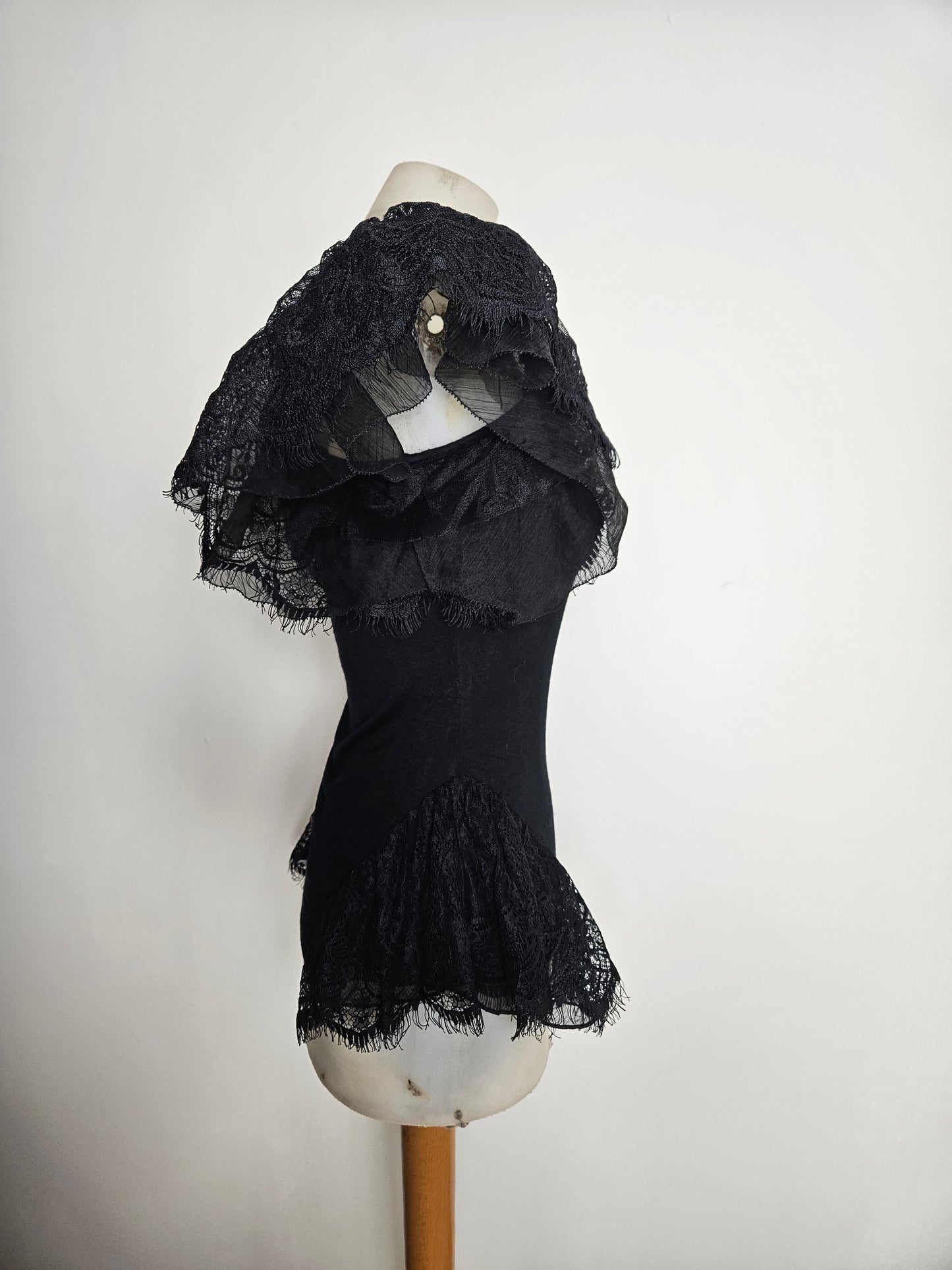 Haut détails dentelle Punk Rave