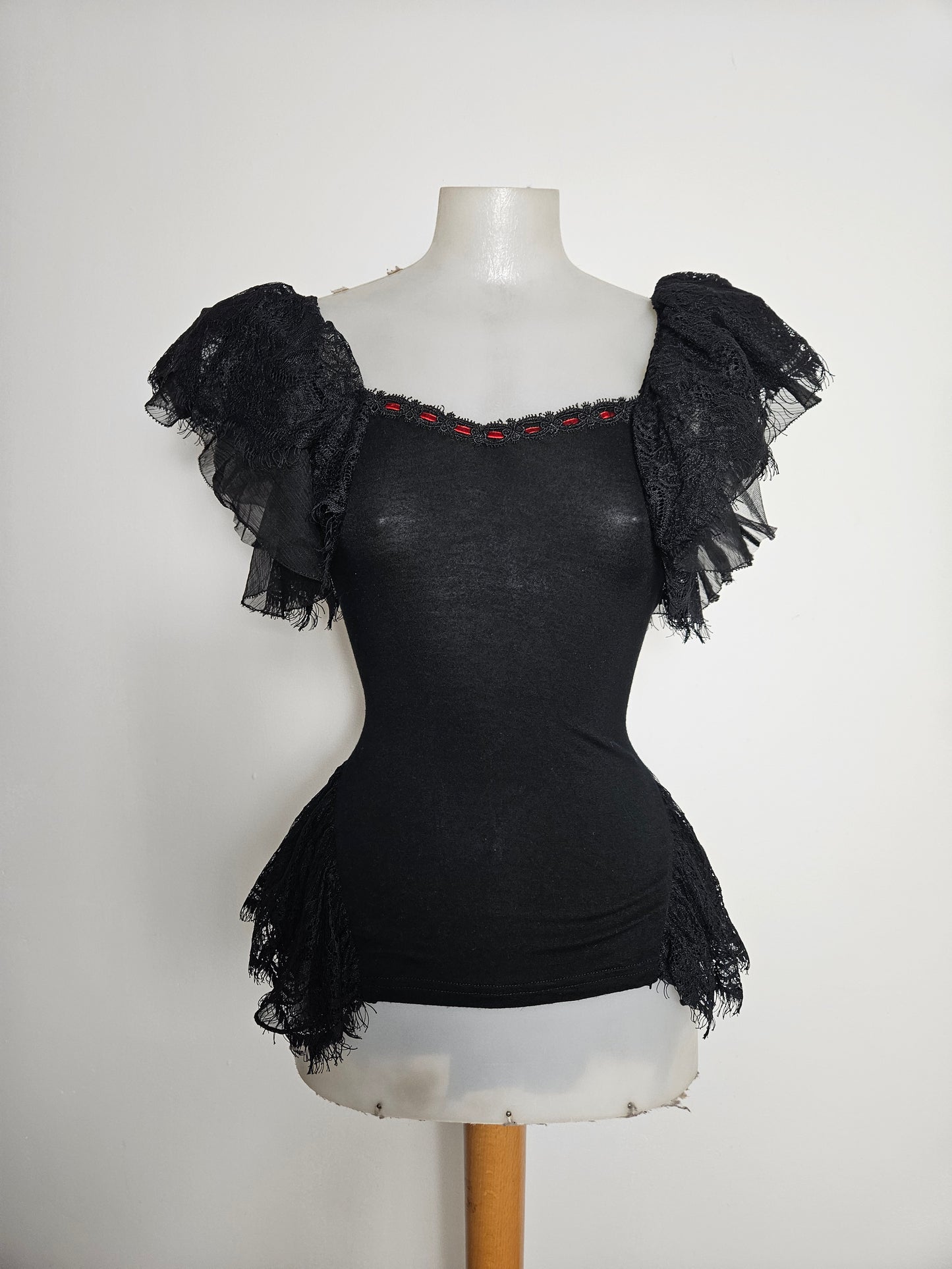 Haut détails dentelle Punk Rave