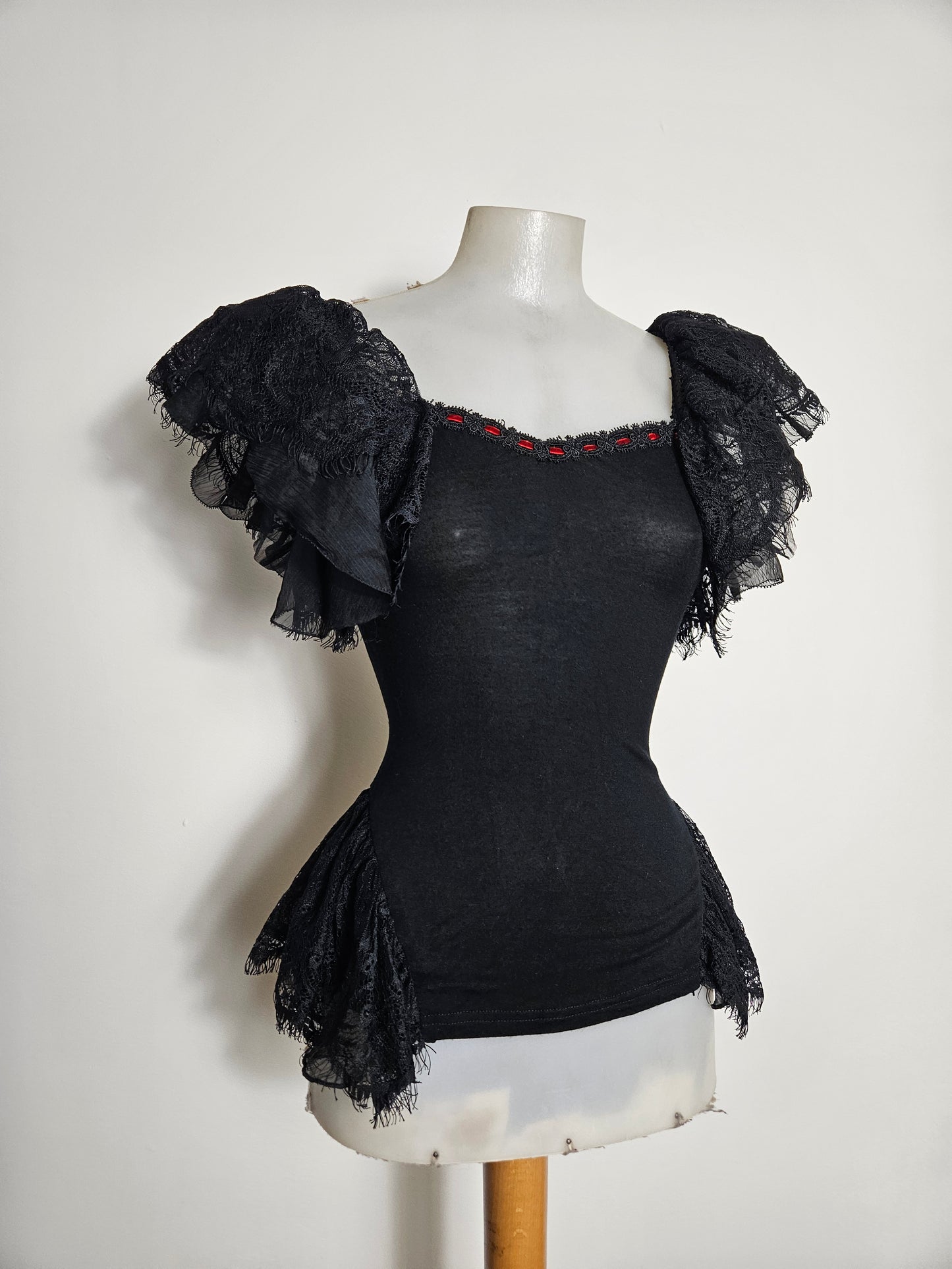 Haut détails dentelle Punk Rave