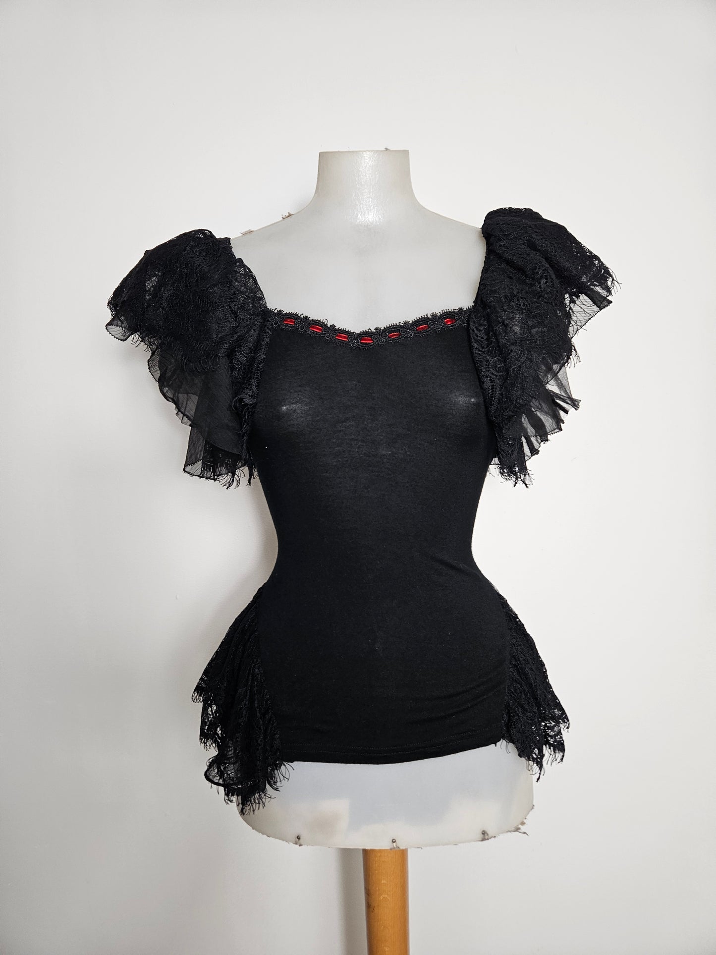 Haut détails dentelle Punk Rave