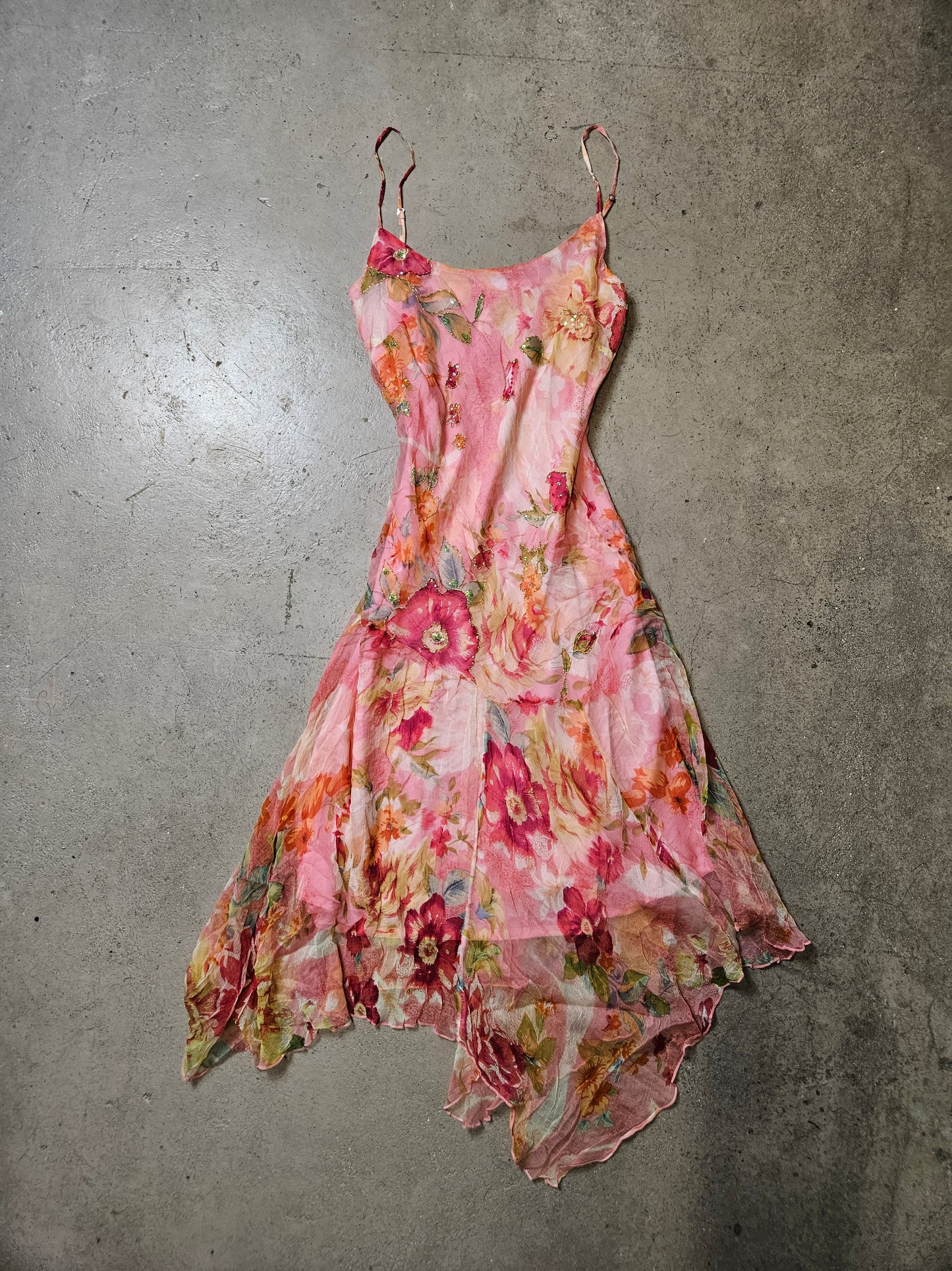 Robe florale tons roses René Derhy