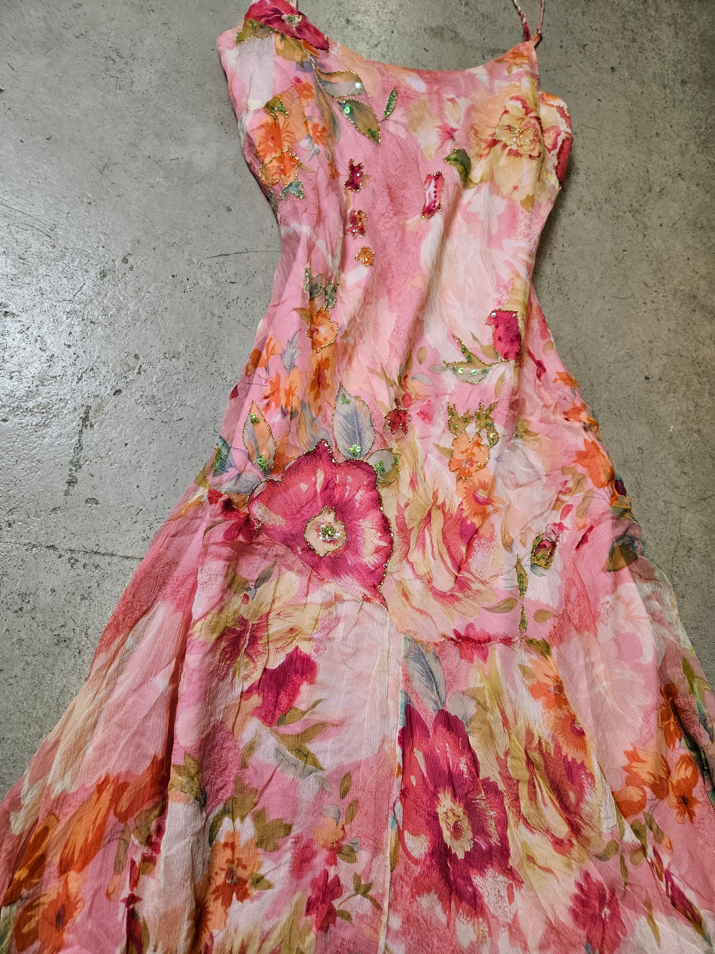Robe florale tons roses René Derhy
