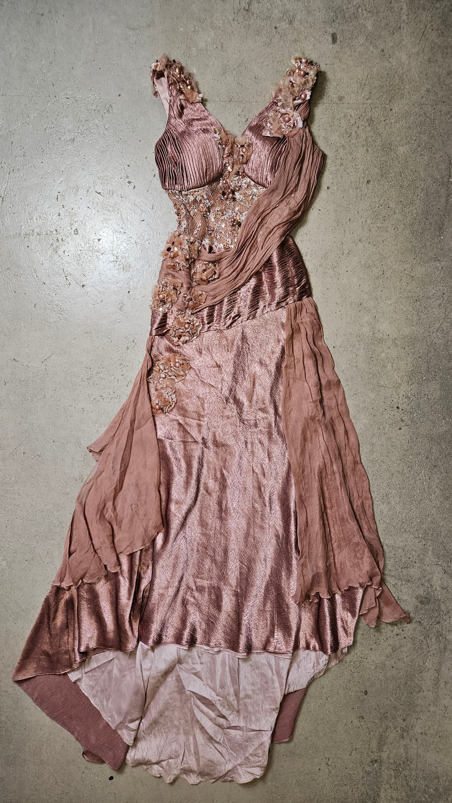 Pink dress with veil