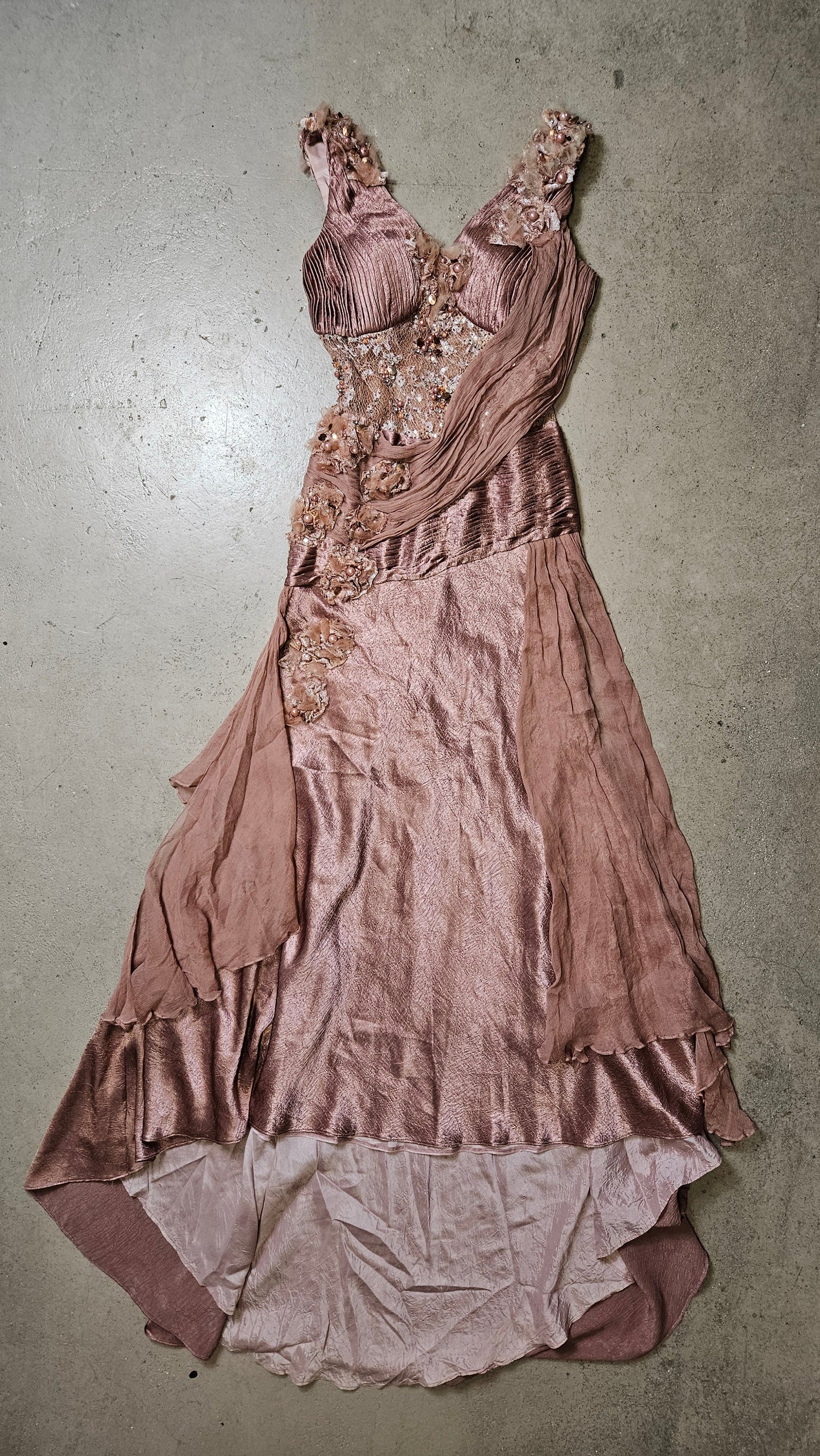 Pink dress with veil