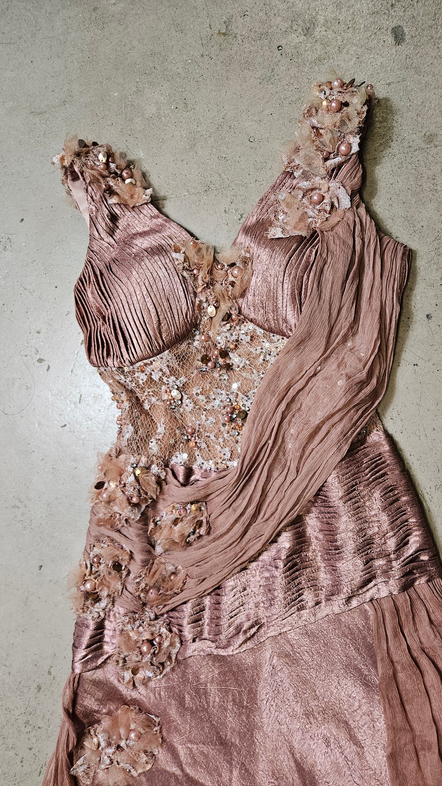 Pink dress with veil