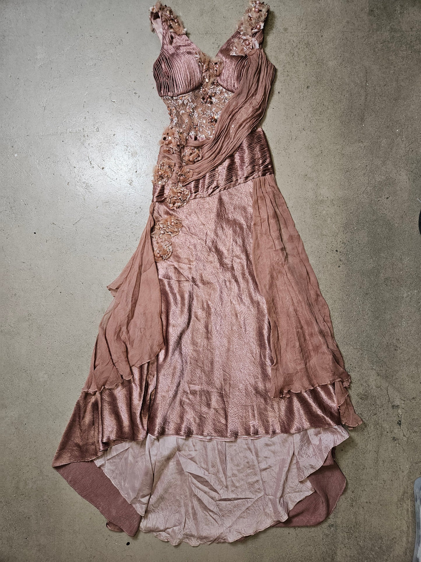 Pink dress with veil