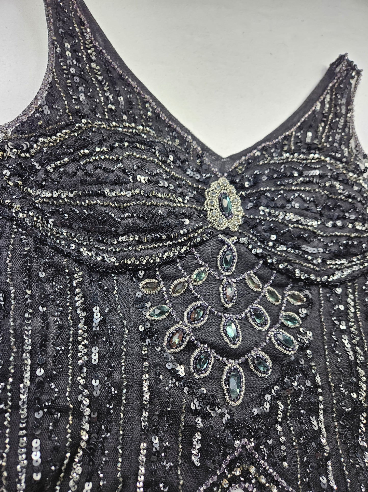 Black embroidered voile top