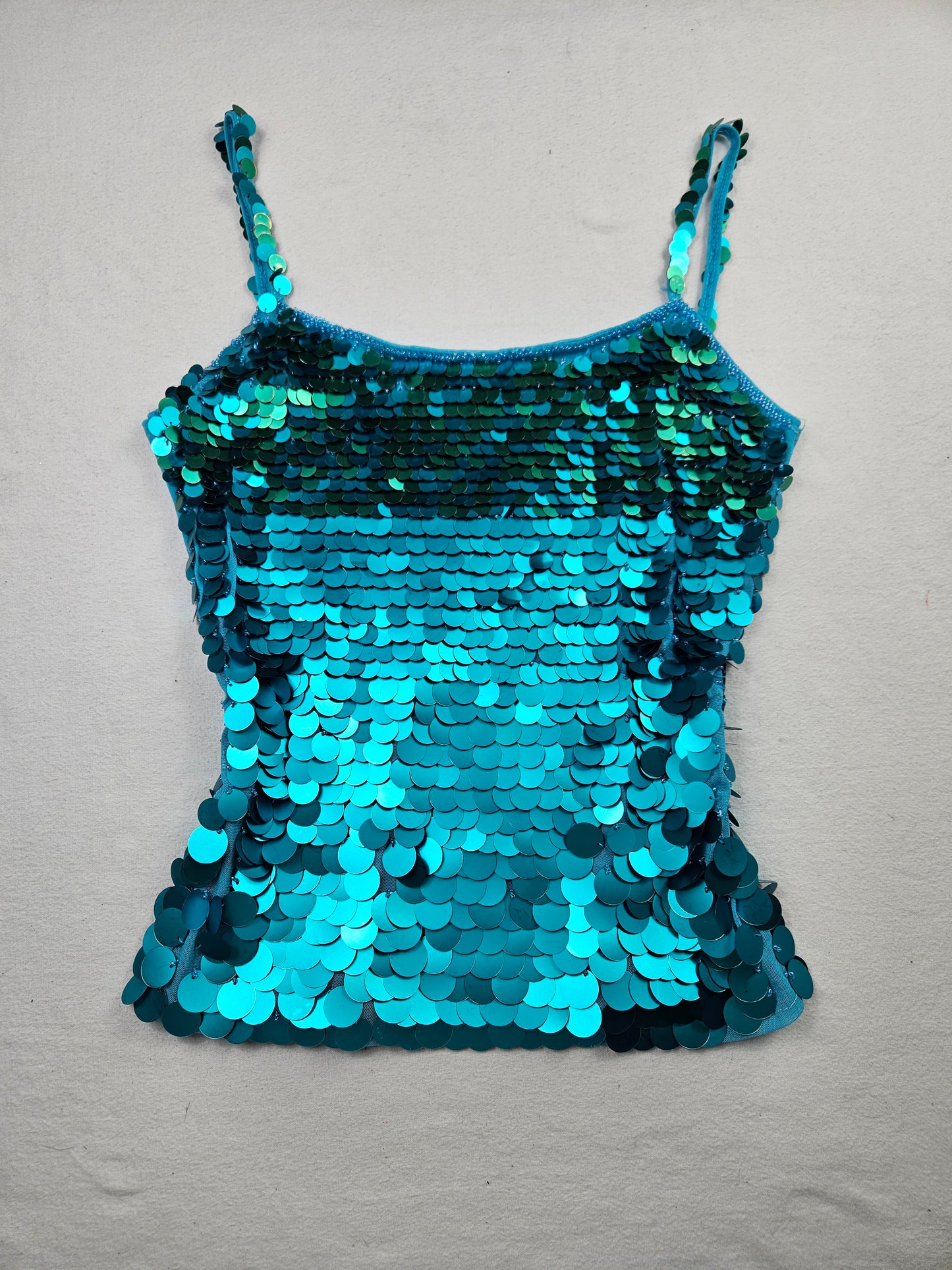 Blue sequined top