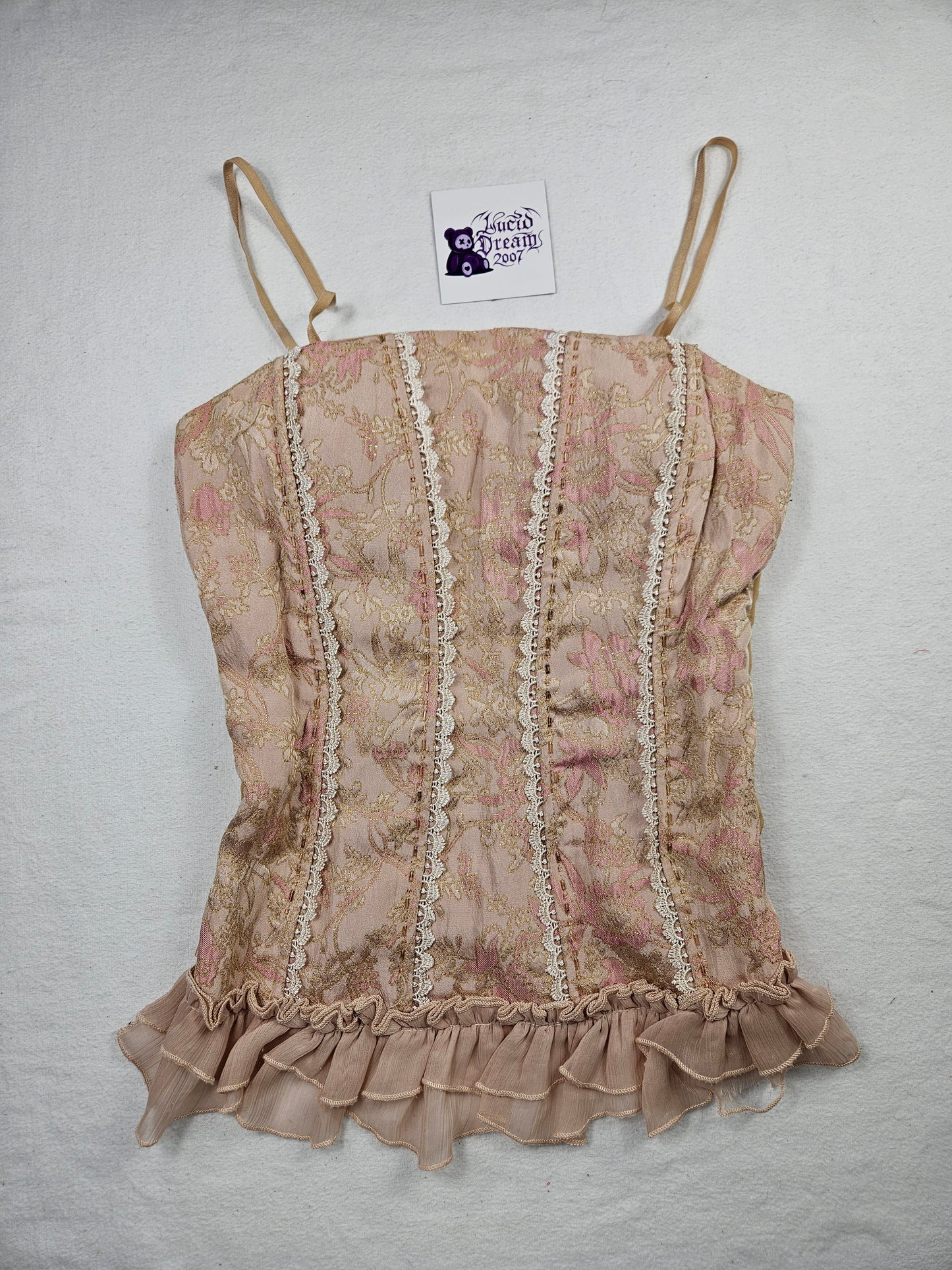 Haut romantique rose poudré