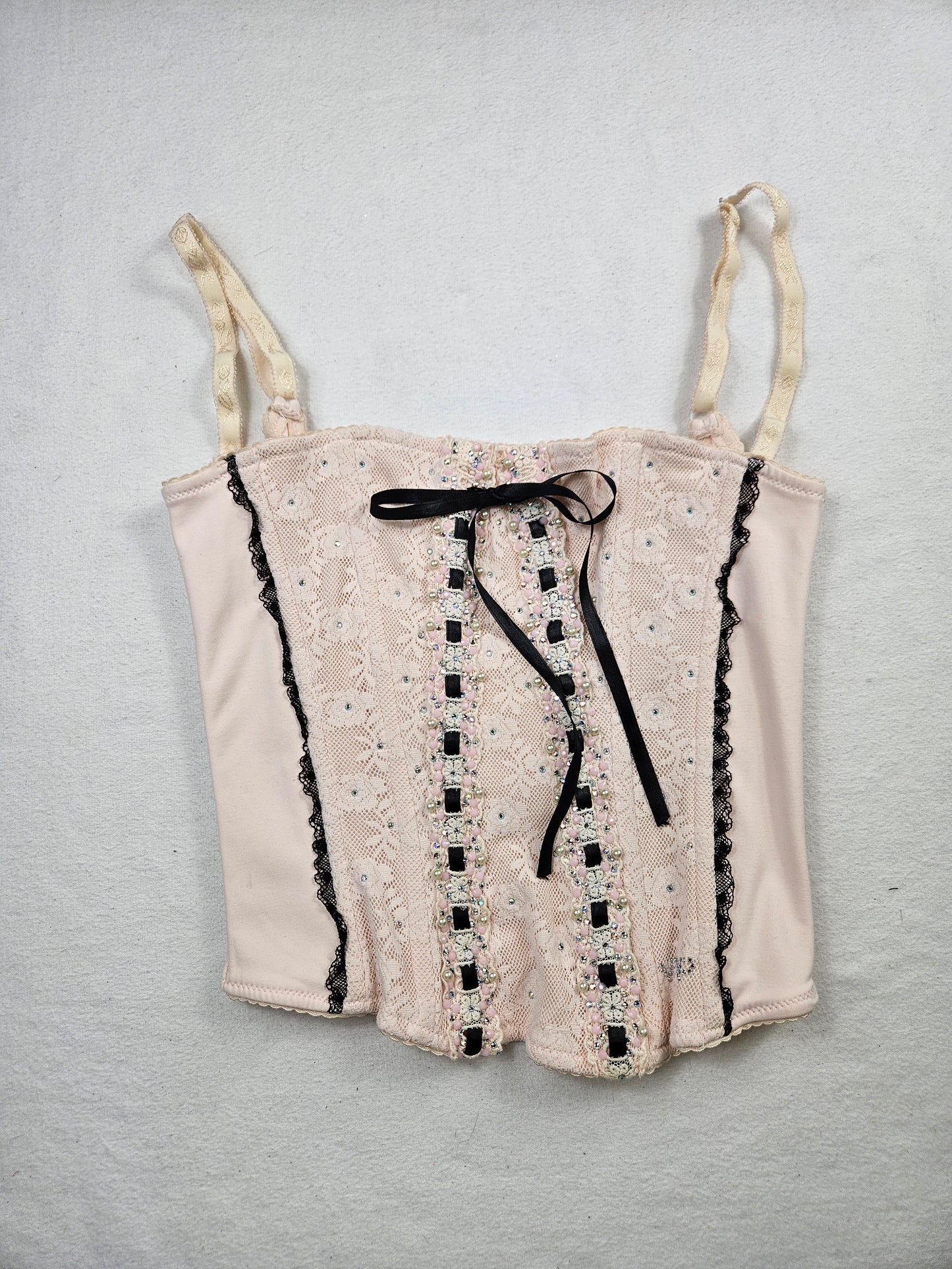 Bustier rose et noir