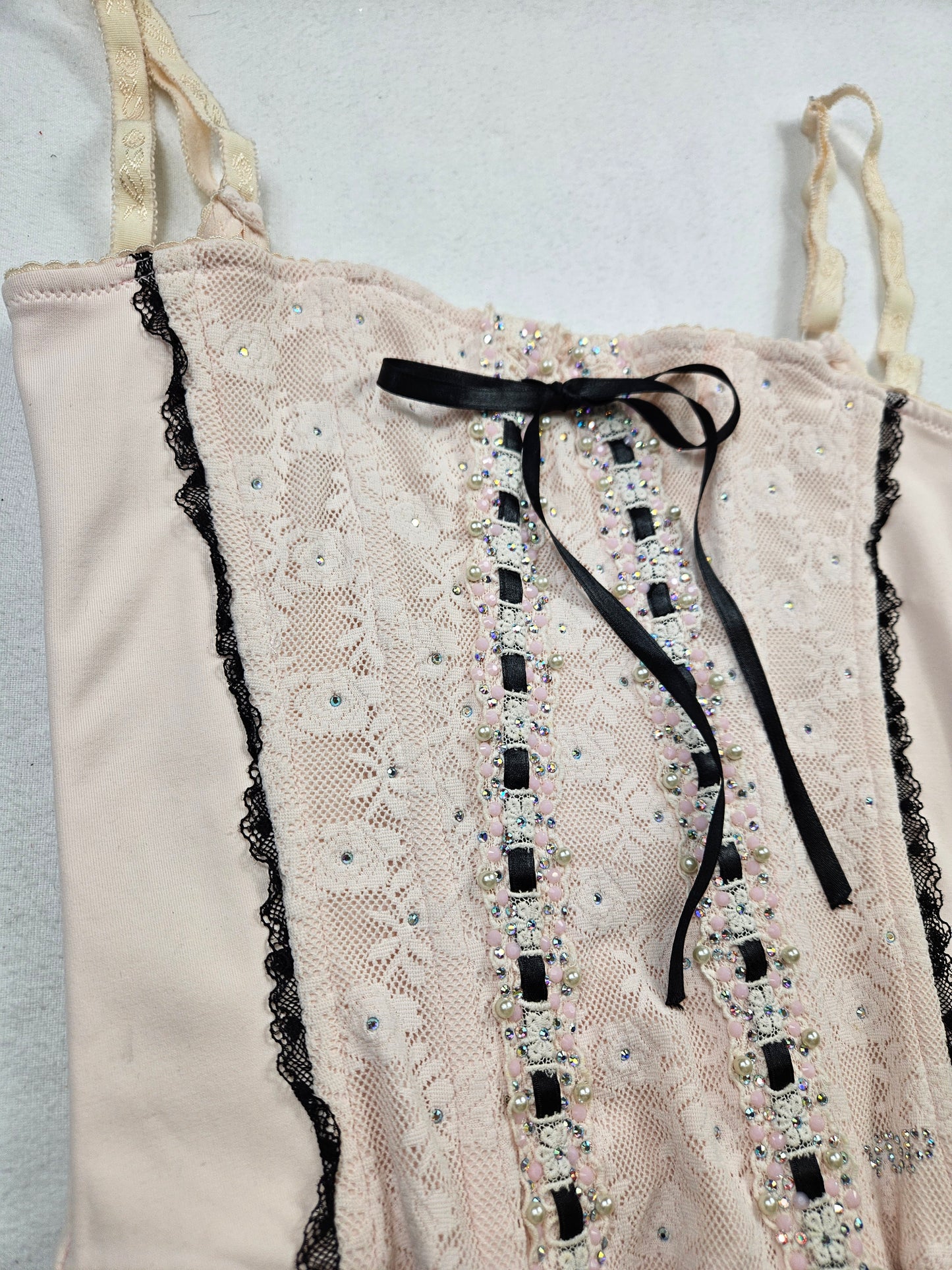 Bustier rose et noir