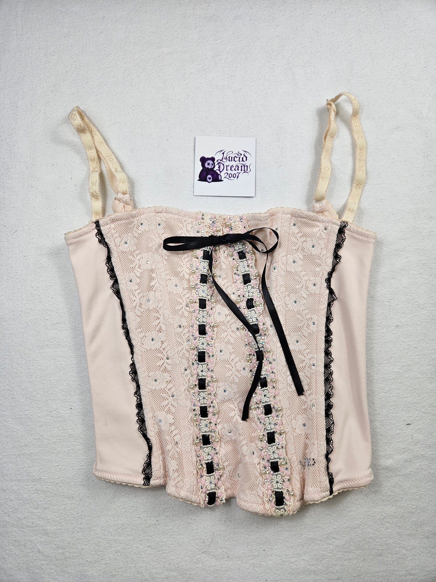 Bustier rose et noir
