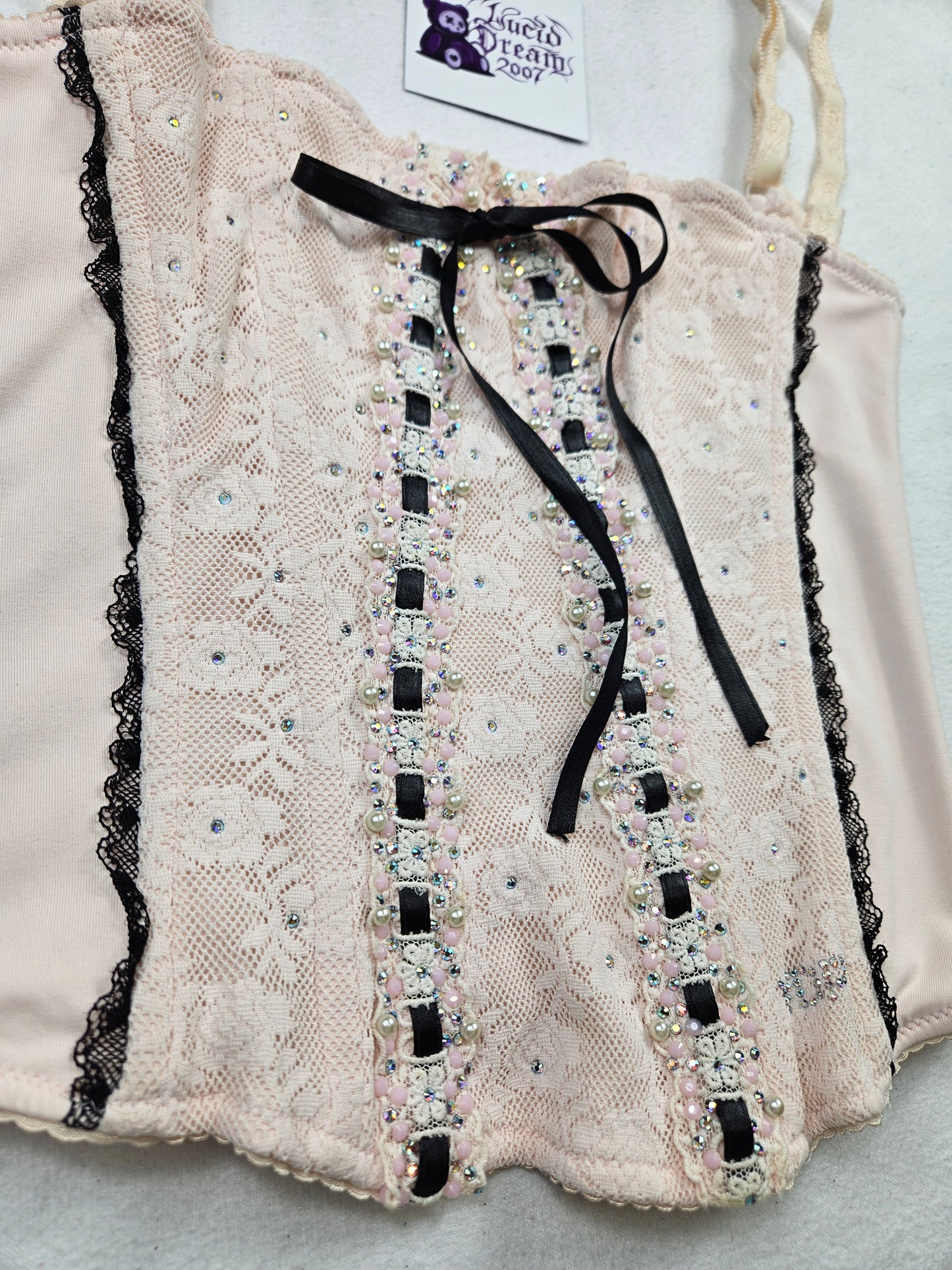 Bustier rose et noir