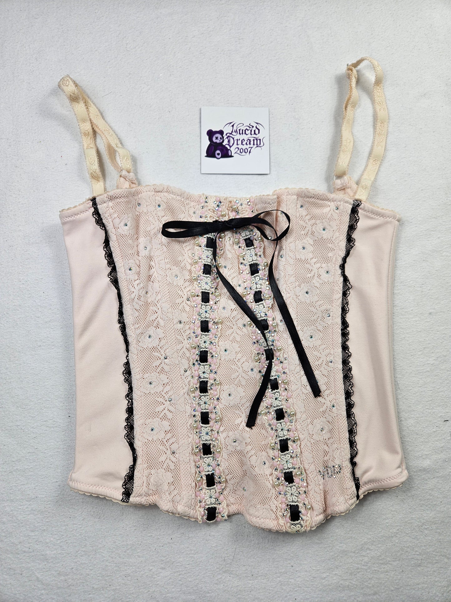 Bustier rose et noir