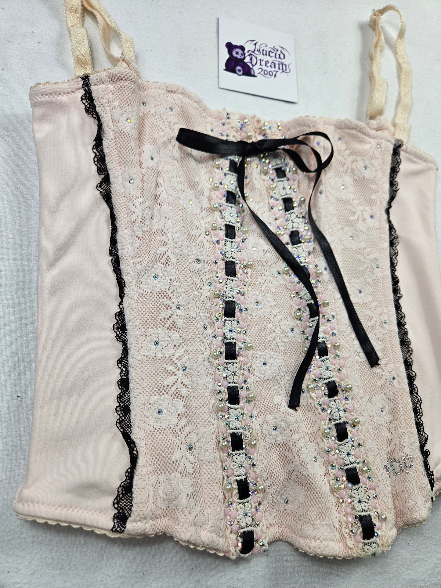 Bustier rose et noir