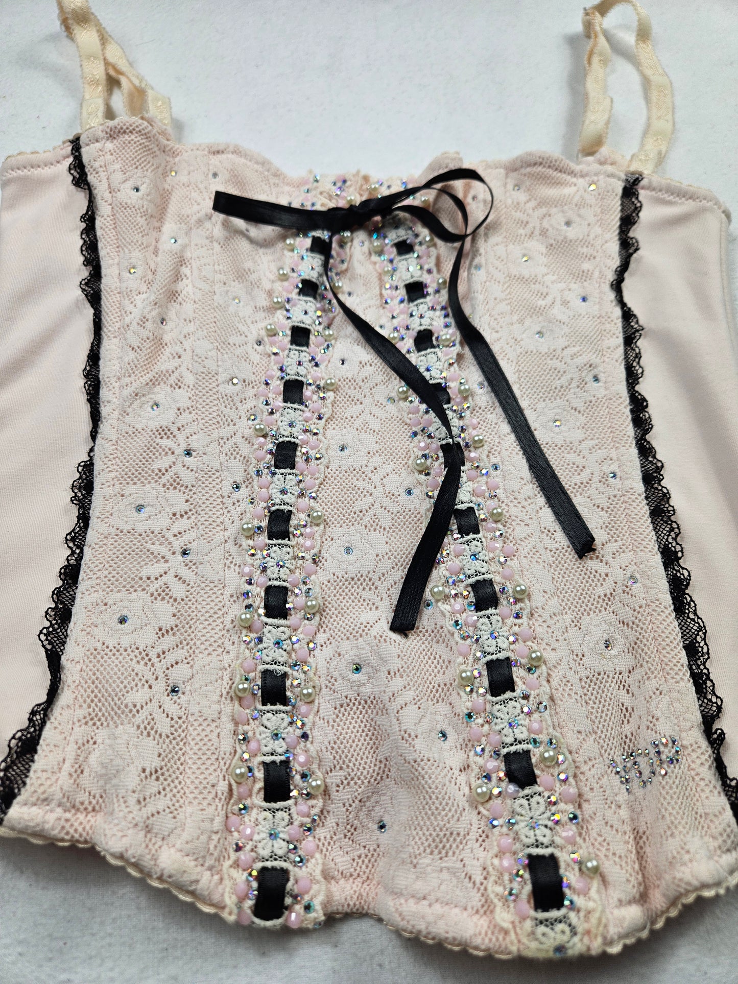 Bustier rose et noir