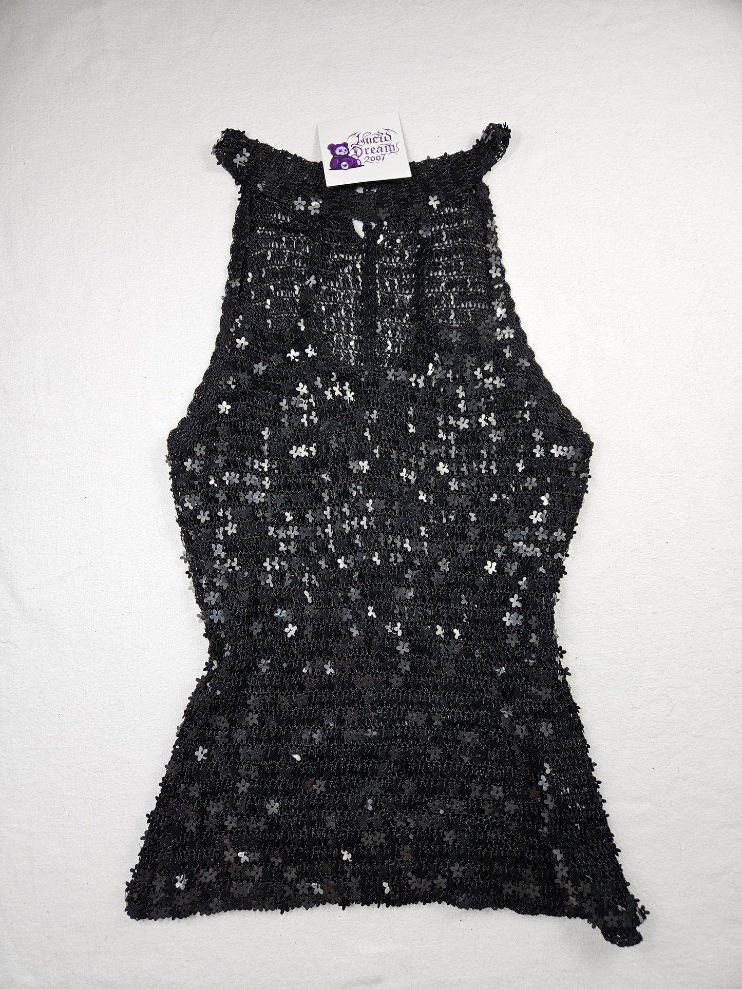 Haut en crochet à sequins fleurs
